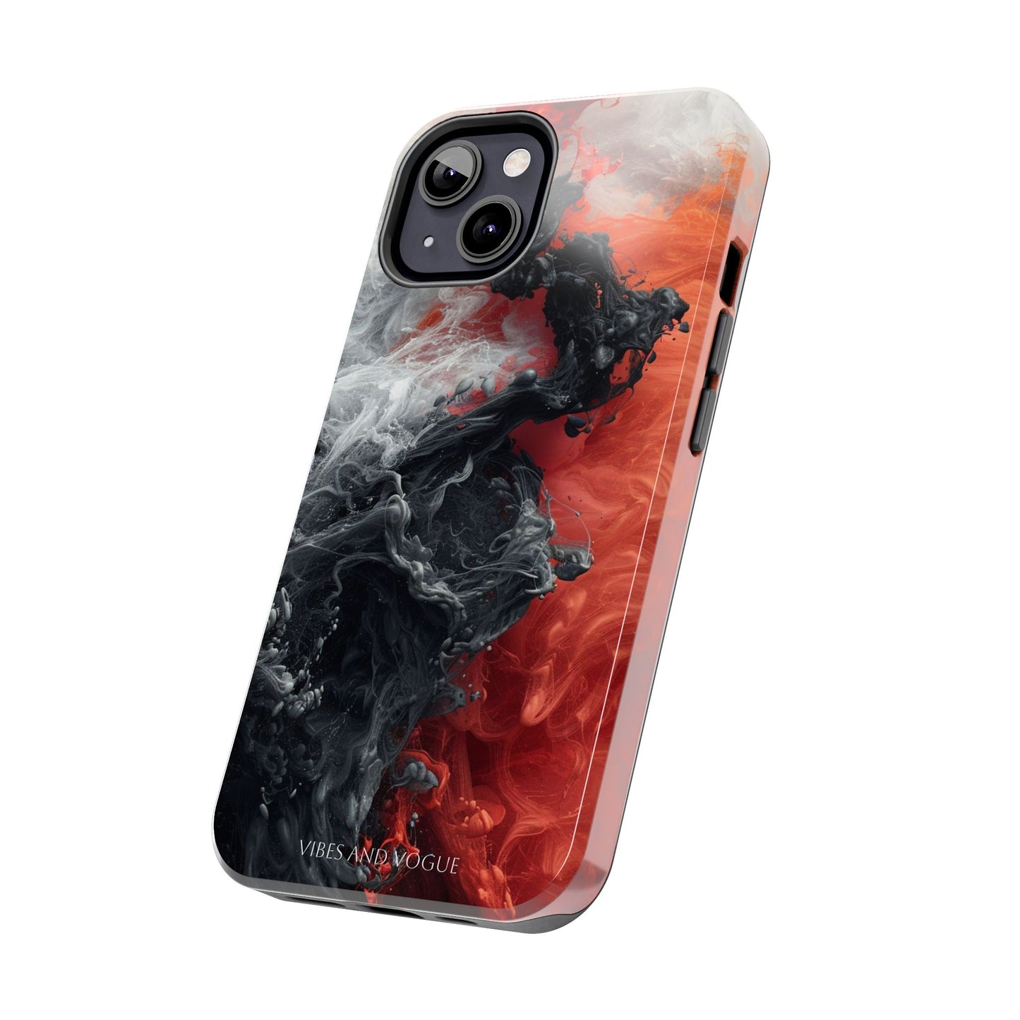 Abstract Red & Black Smoke Tough Phone Case — Vibes and Vogue Protective Cover