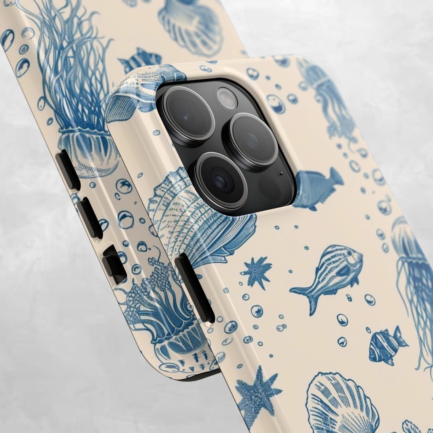 Ocean Blue Marine Pattern Tough Phone Case