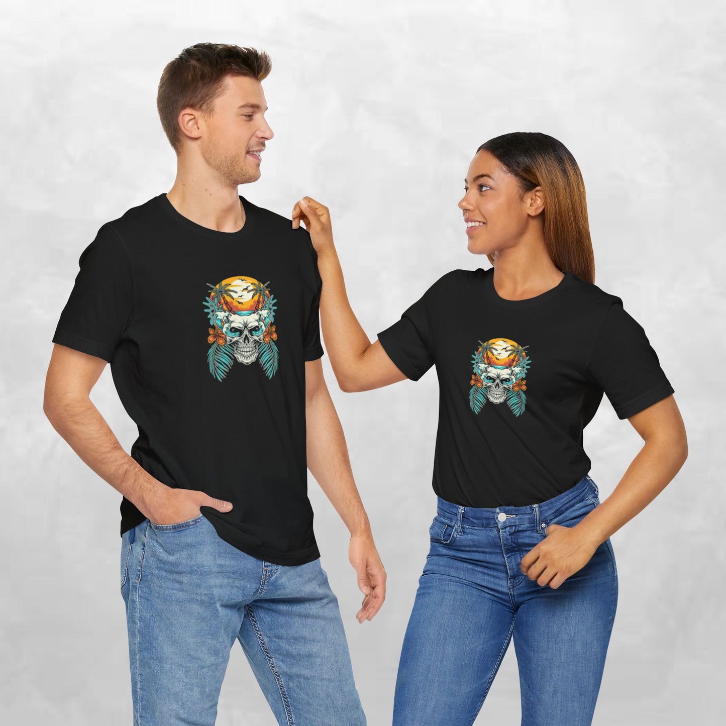 Vibes Tee - Unisex Jersey Short Sleeve T-Shirt with Skull Design