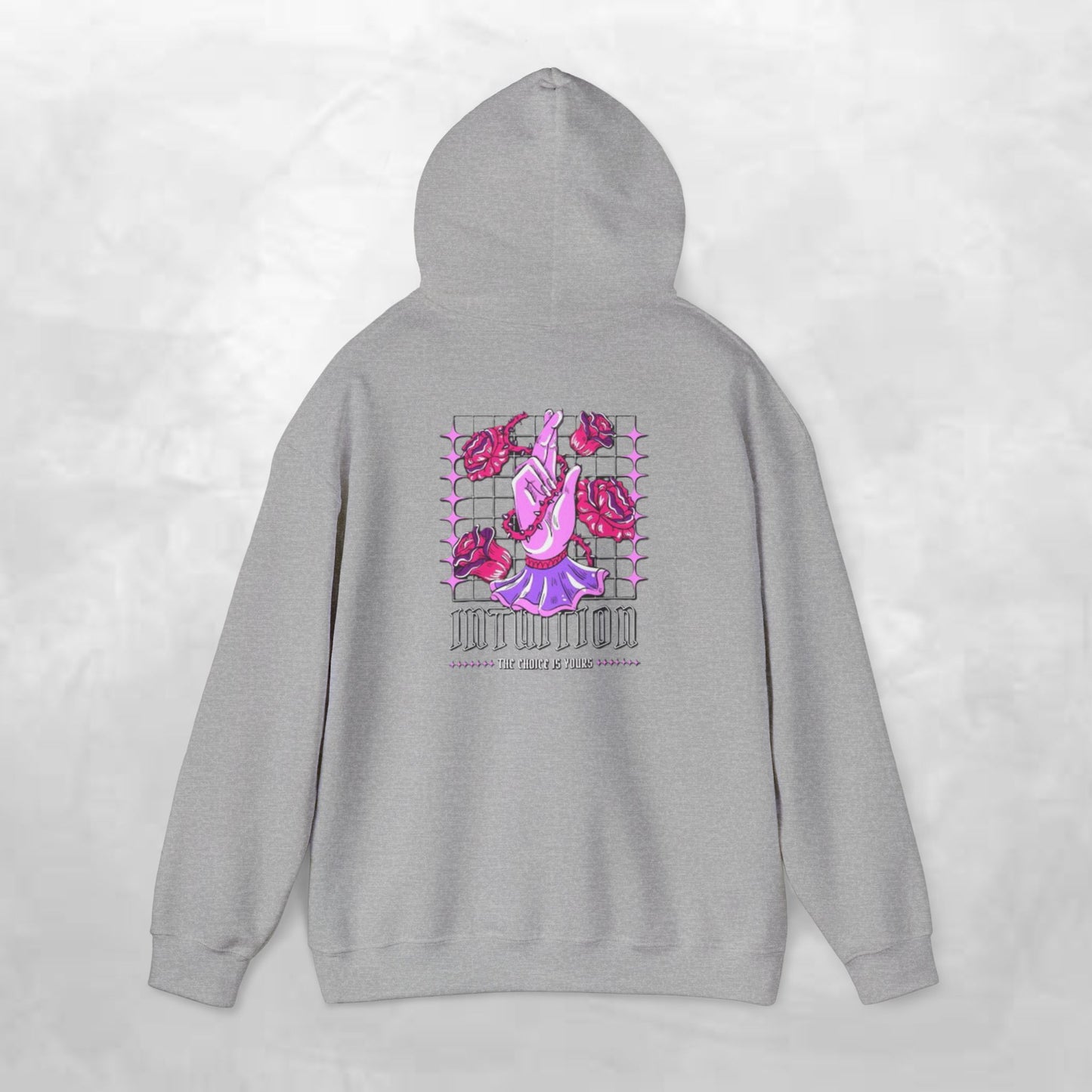Intuitive Blooms Hoodie, Cozy Sweatshirt, Artistic Apparel, Unique Gift, Comfortable Fashion