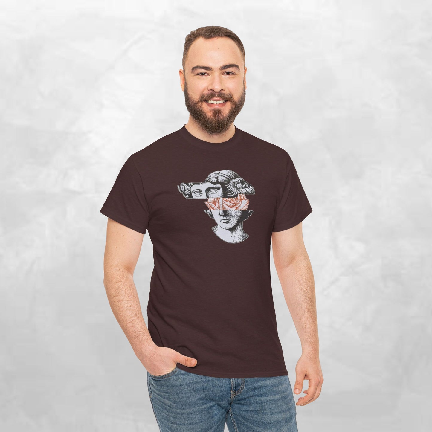 Artistic Unisex Heavy Cotton Tee – Abstract Face Design