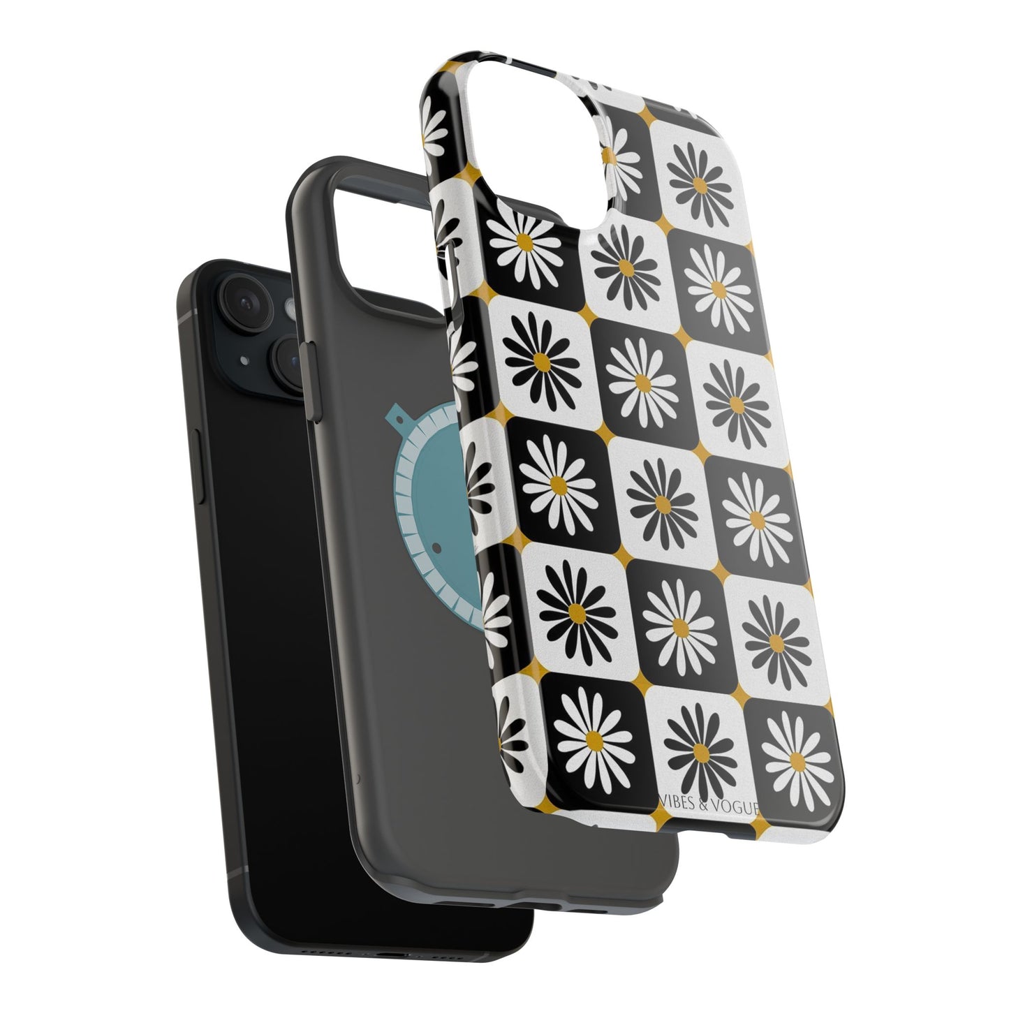 Retro Daisy Magnetic Tough Case - Stylish Protection for Your Phone