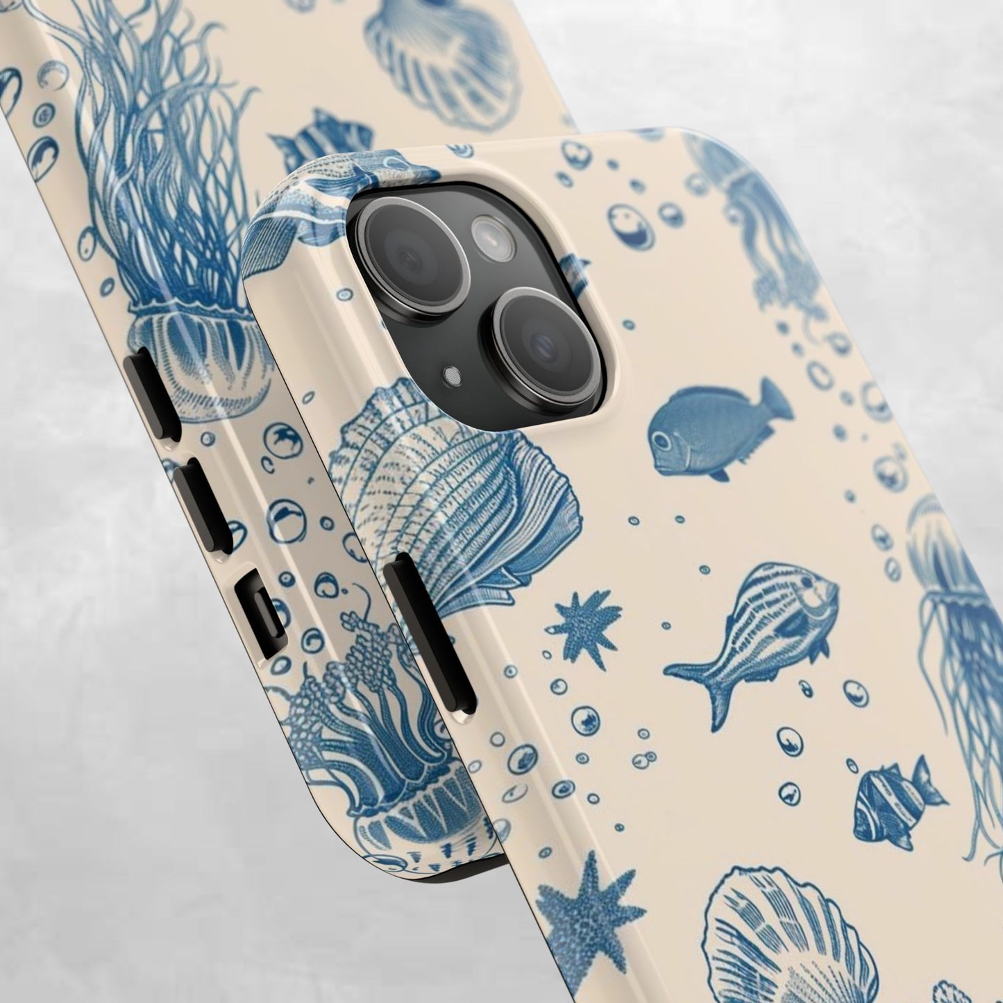 Ocean Blue Marine Pattern Tough Phone Case