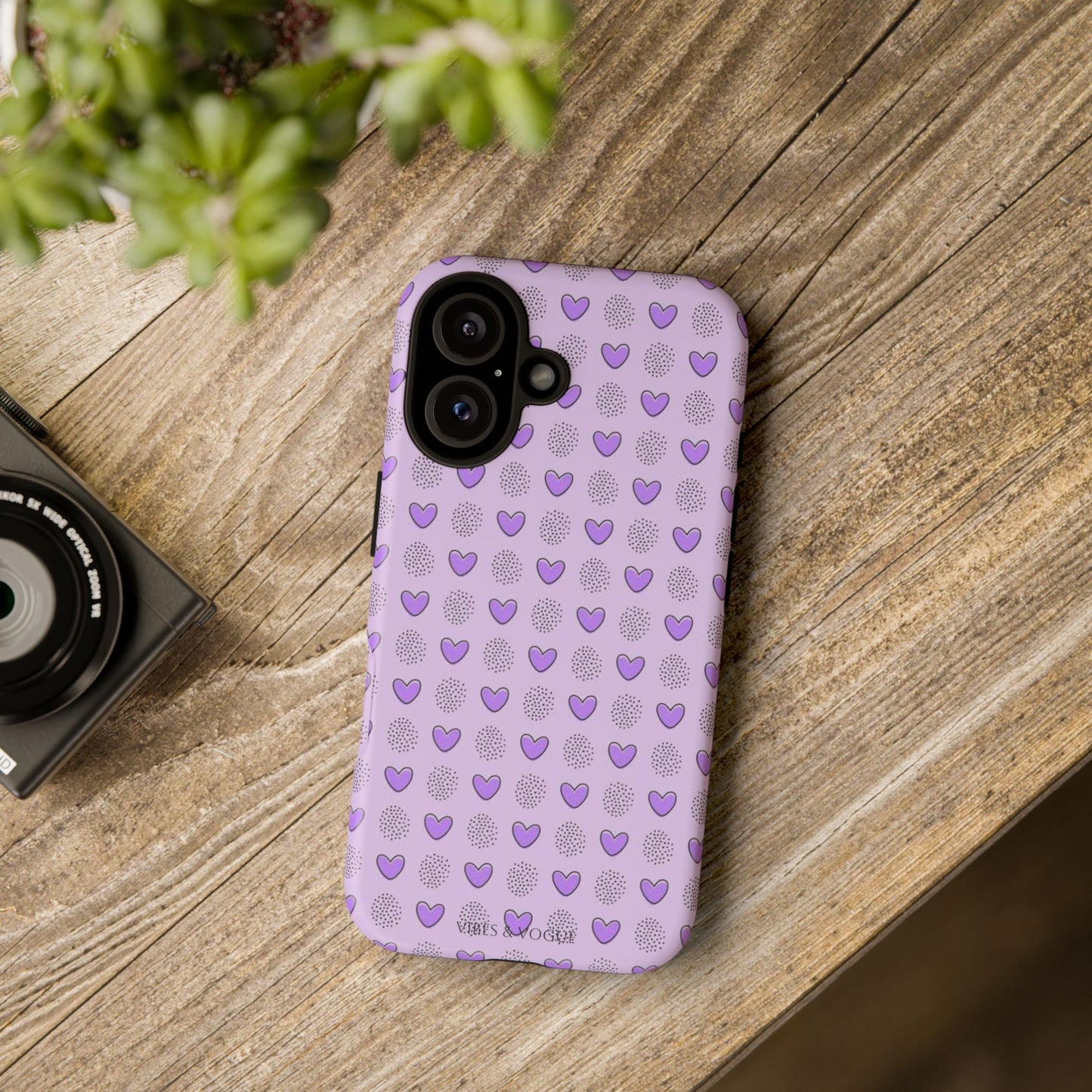 Purple Heart Pattern Phone Case - Tough Cases for a Stylish & Protective Vibe