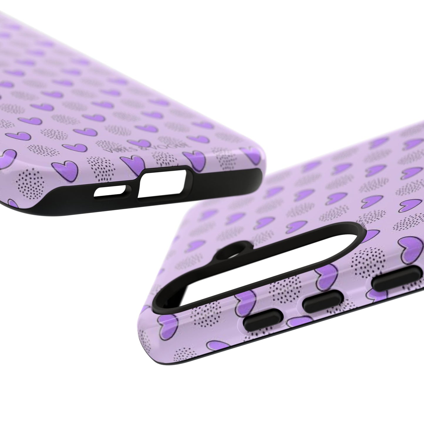 Purple Heart Pattern Phone Case - Tough Cases for a Stylish & Protective Vibe