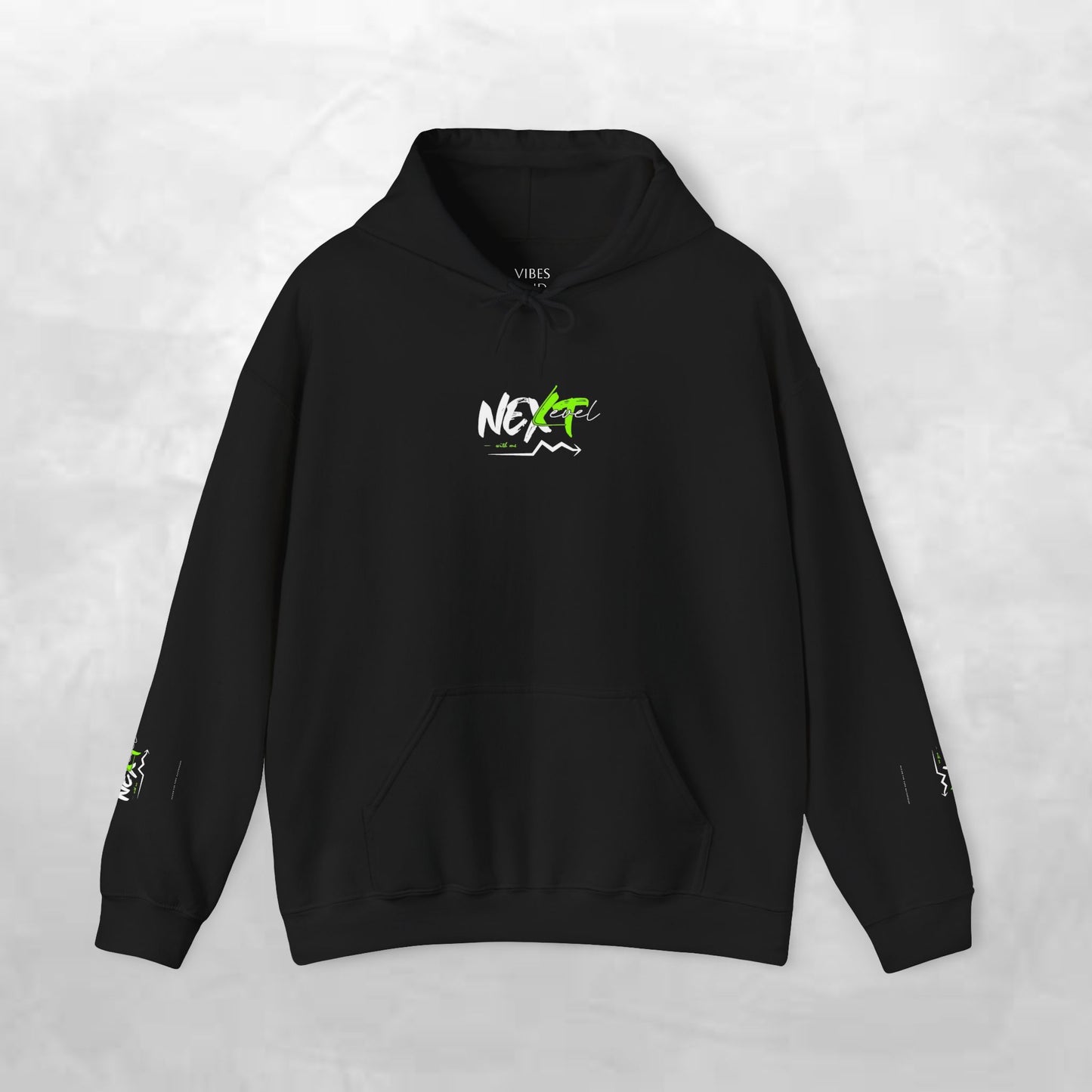 Next Wave Hoodie — Black Streetwear Hoodie with Neon Green Graphic