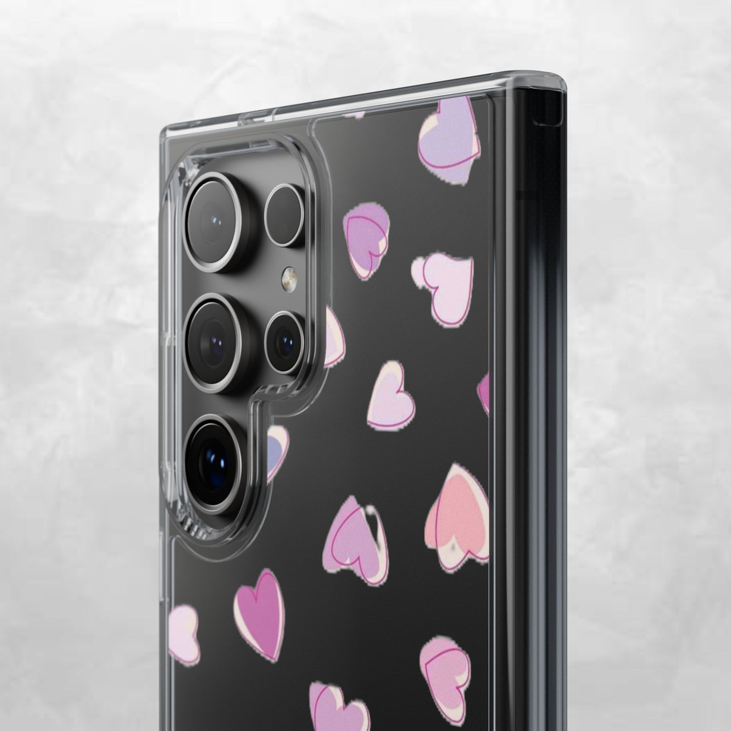 Heart Pattern Clear Case, Cute Phone Cover, Valentine's Day Gift, Trendy Phone Accessory, Love Theme Case