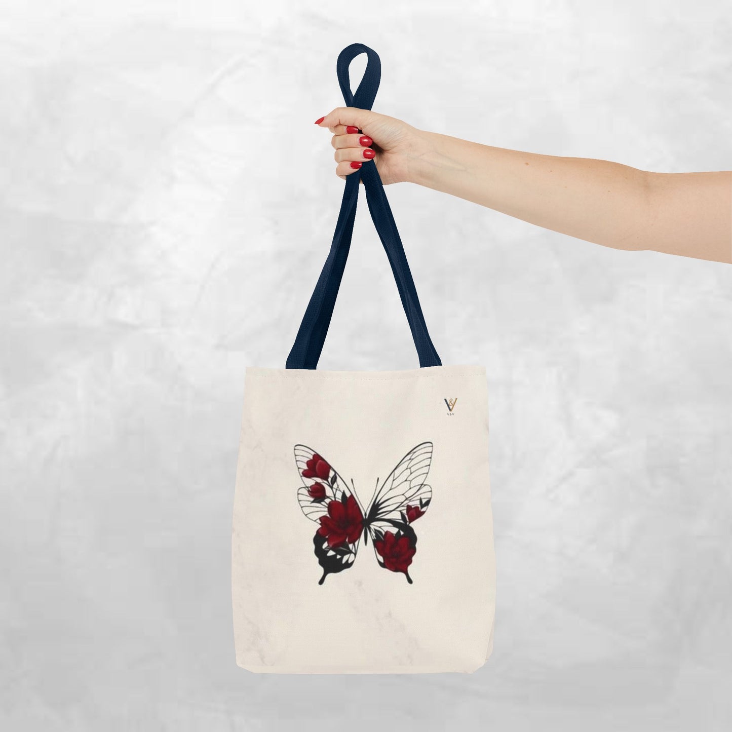 Butterfly Floral Tote Bag, Elegant Carry-All, Eco-Friendly Shopping Bag, Gift for Her, Boho Style
