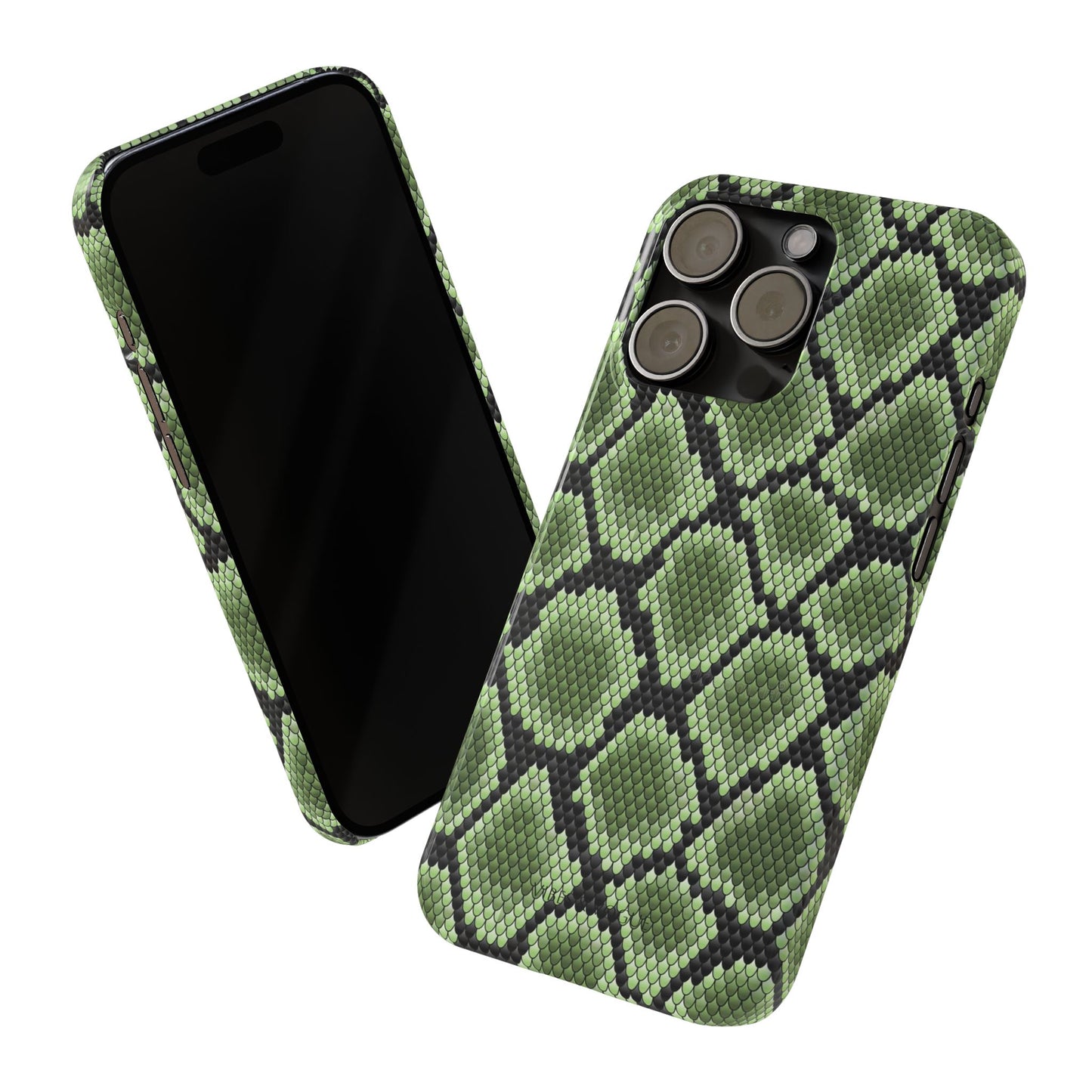 Sleek Green Snake Skin Slim Phone Case - Stylish & Protective for All Occasions