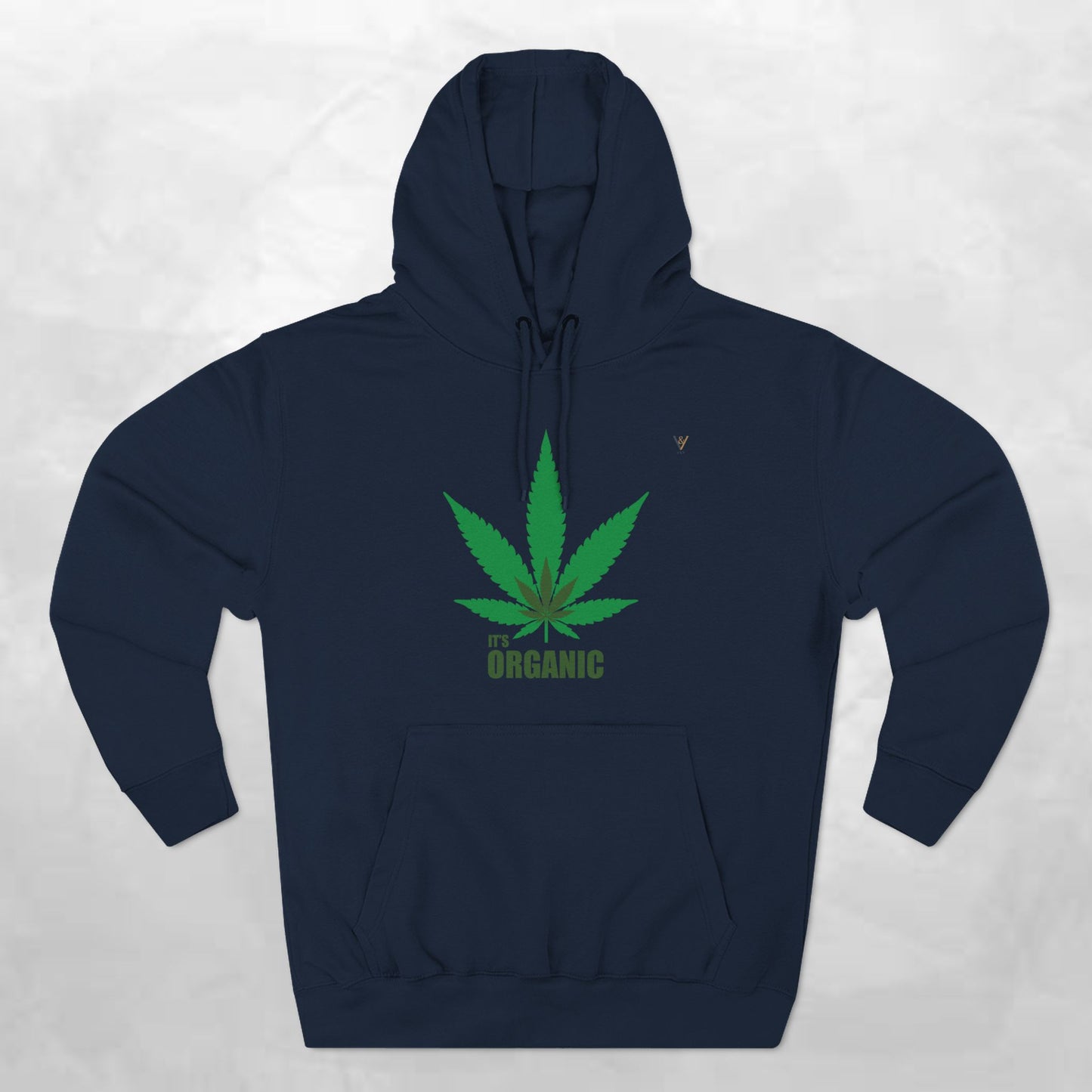 Organic Hemp Leaf Fleece Hoodie - Eco-Friendly Cannabis Apparel