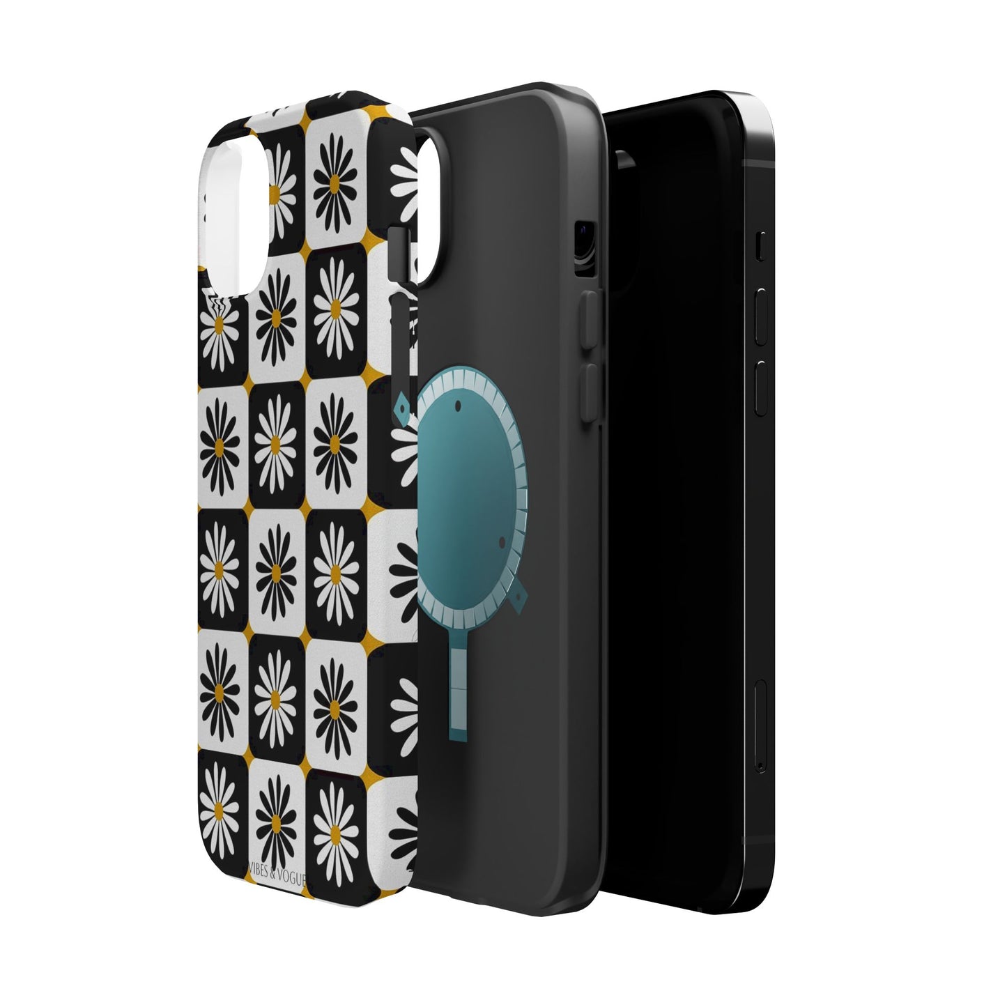 Retro Daisy Magnetic Tough Case - Stylish Protection for Your Phone