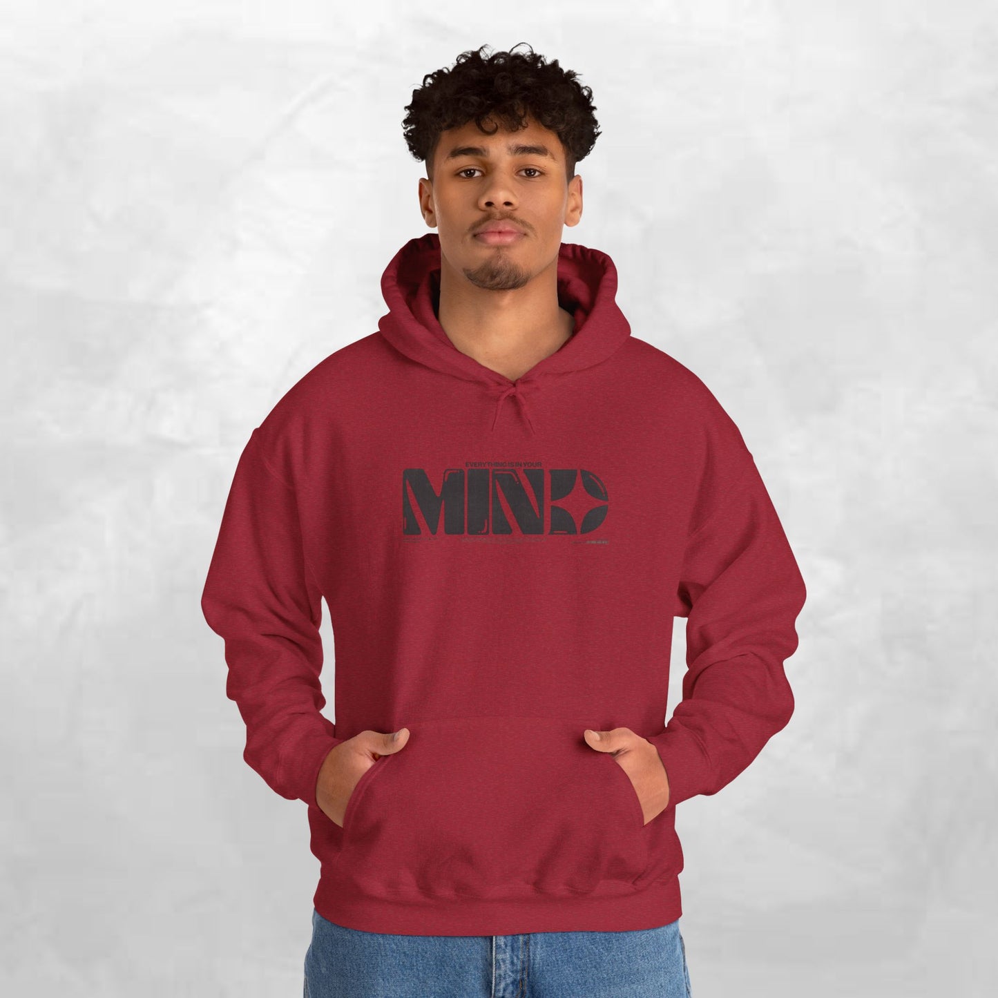 Mind Logo Hoodie — Minimalist Black Typography Pullover