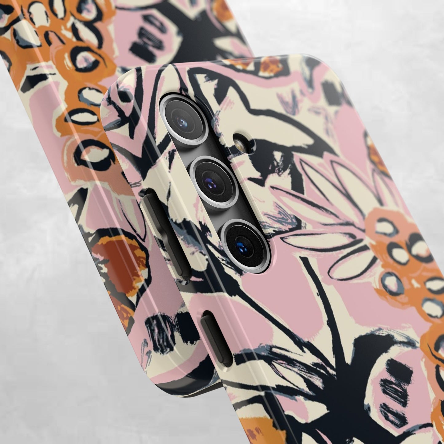 Purple Ocean Creatures Tough Phone Case — Jellyfish, Turtle & Floral Protective Cover