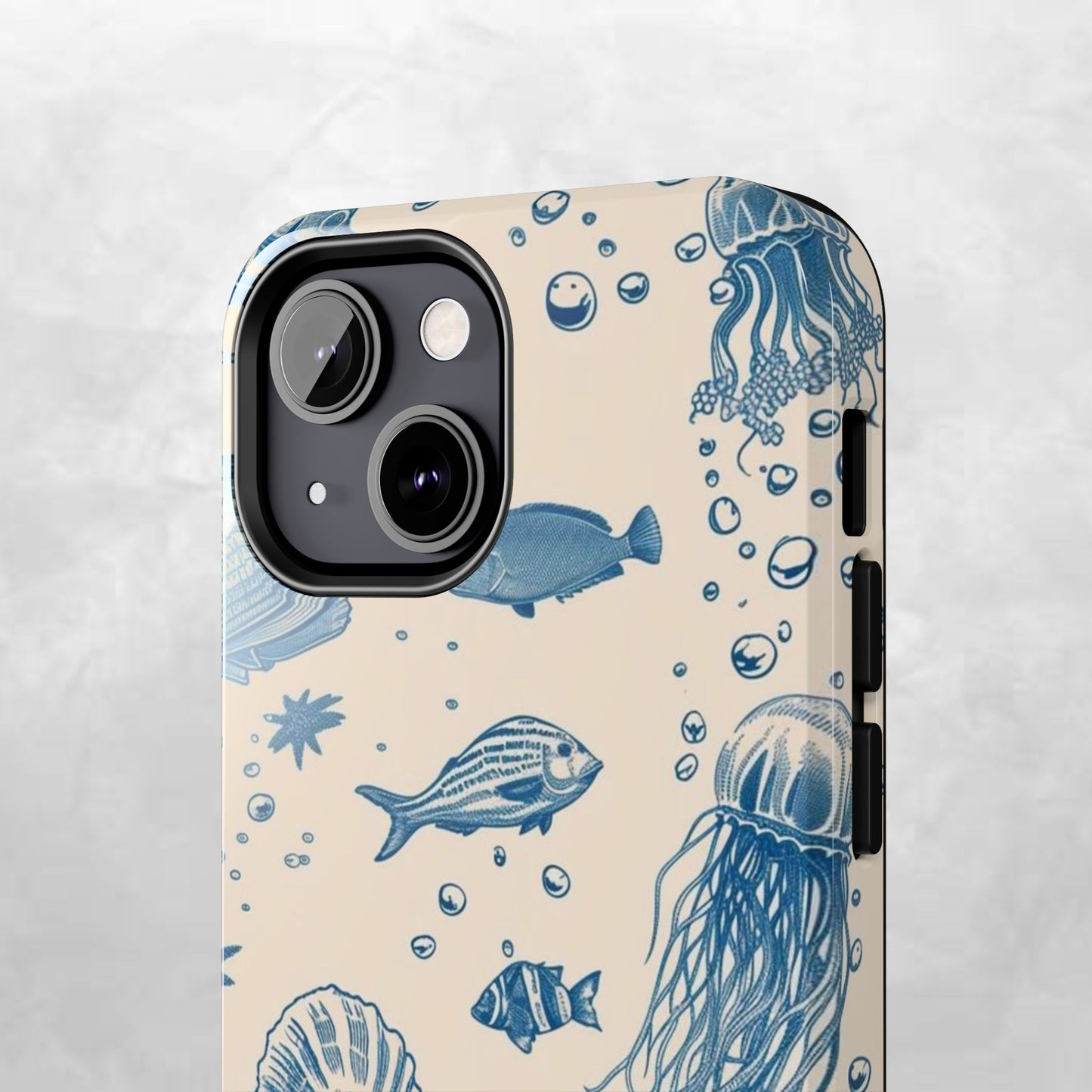 Ocean Blue Marine Pattern Tough Phone Case