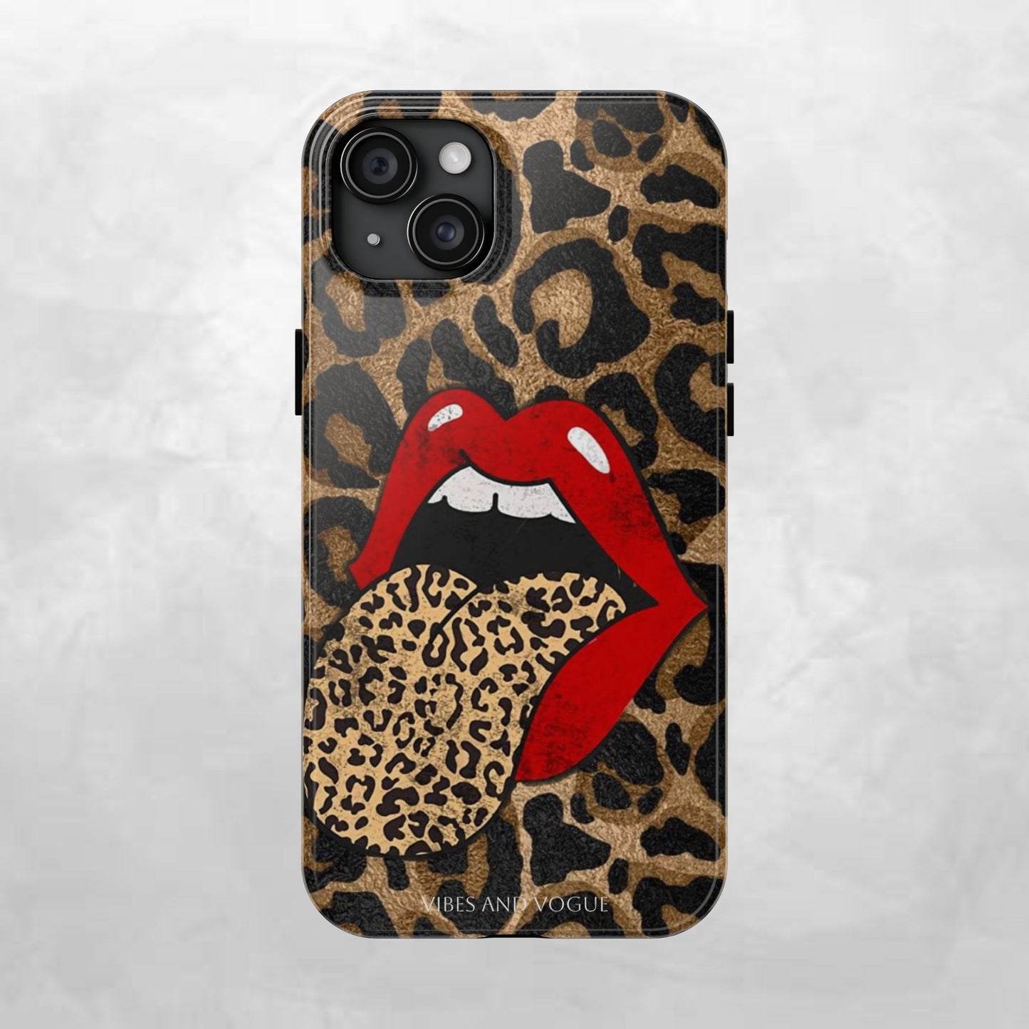 Leopard Lip Tough Phone Case — Bold Animal Print Phone Cover