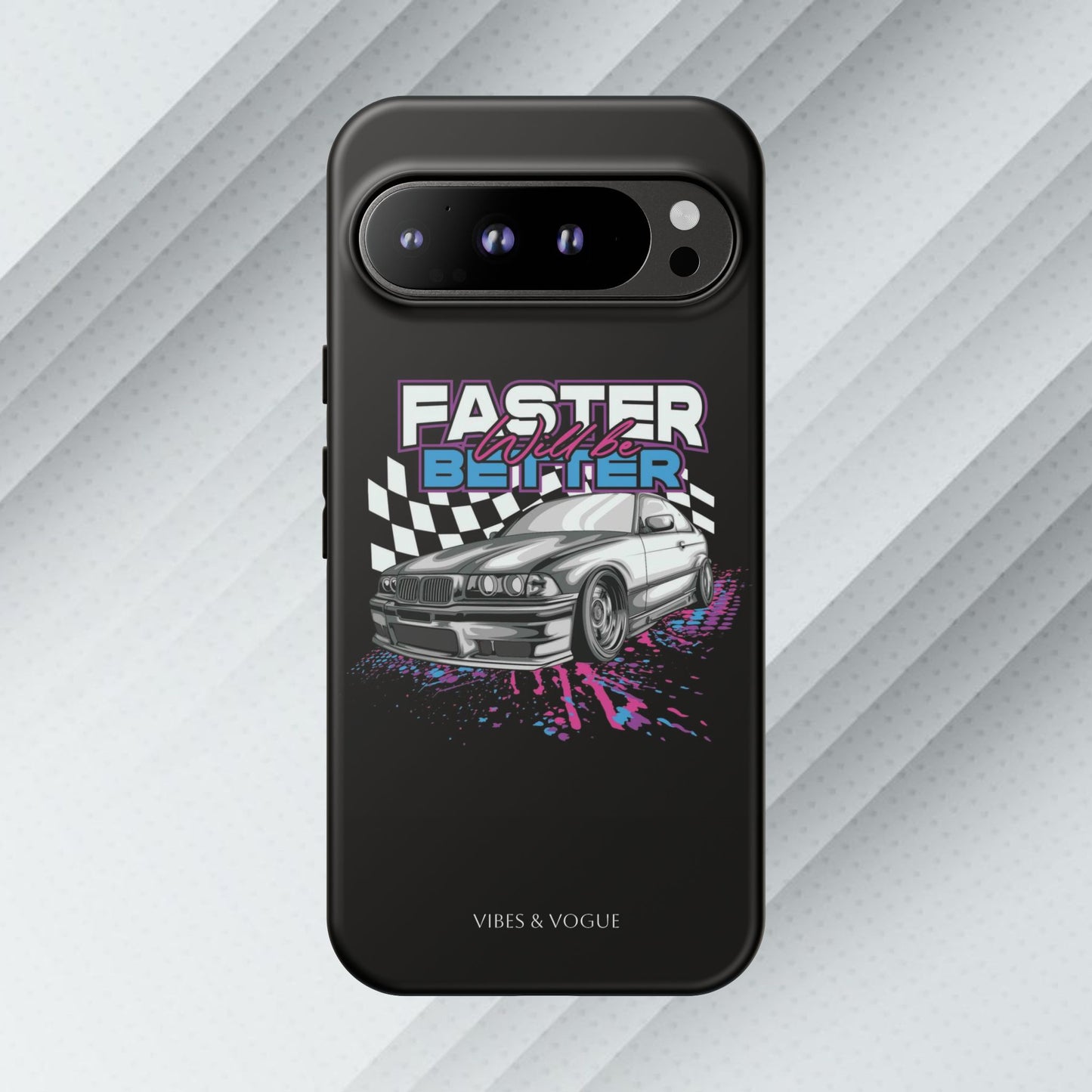 Racing Phone Case - 'Faster Is Better' Design for Car Enthusiasts