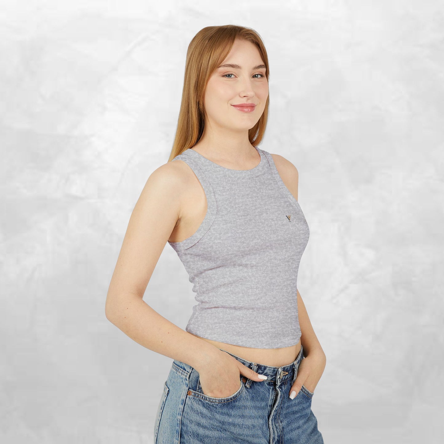 Women's Micro Rib Racer Tank Top - Effortless Everyday Style