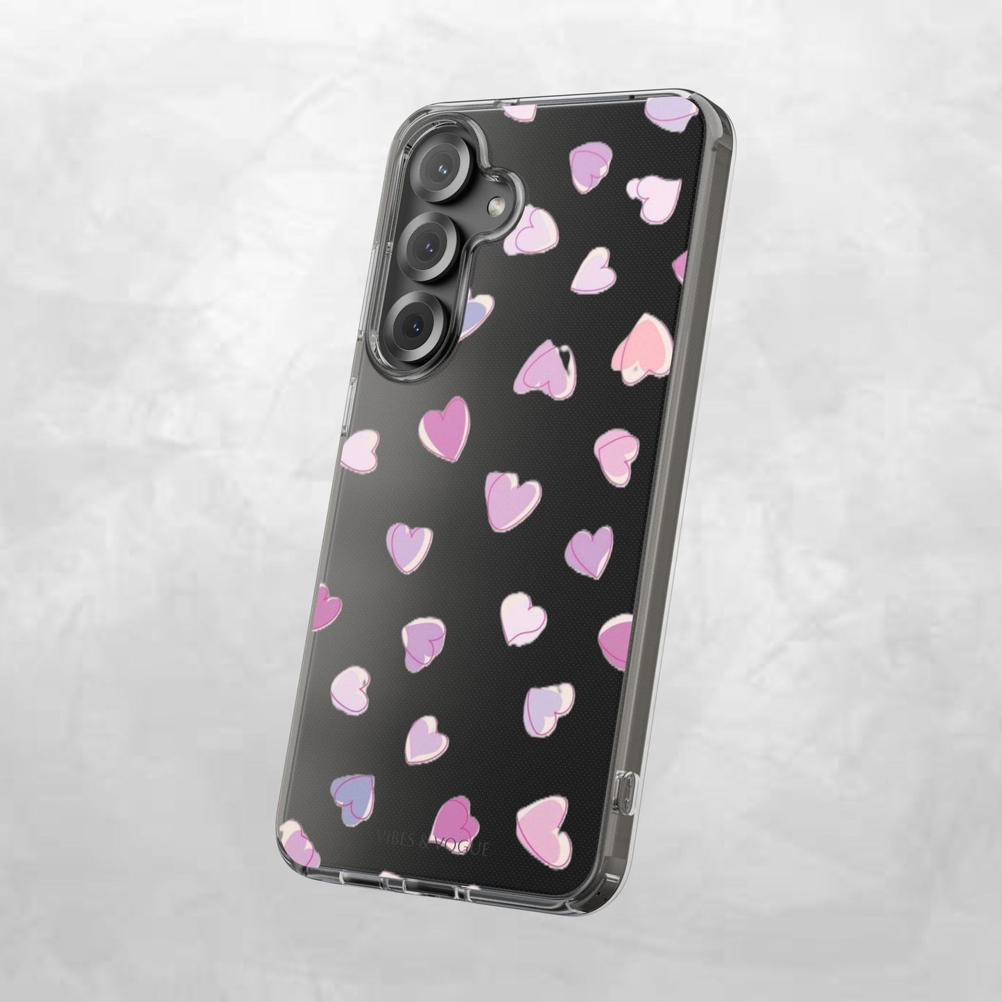 Heart Pattern Clear Case, Cute Phone Cover, Valentine's Day Gift, Trendy Phone Accessory, Love Theme Case