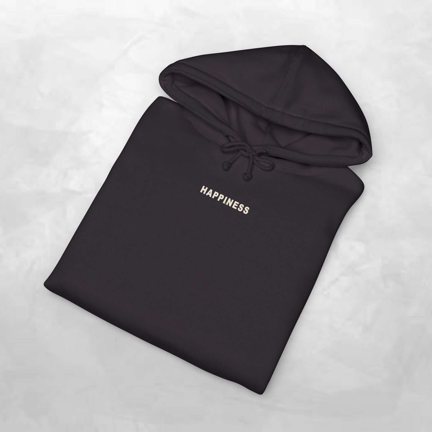 Happiness Smiley Hoodie — Floral Graphic Backprint Hooded Sweatshirt