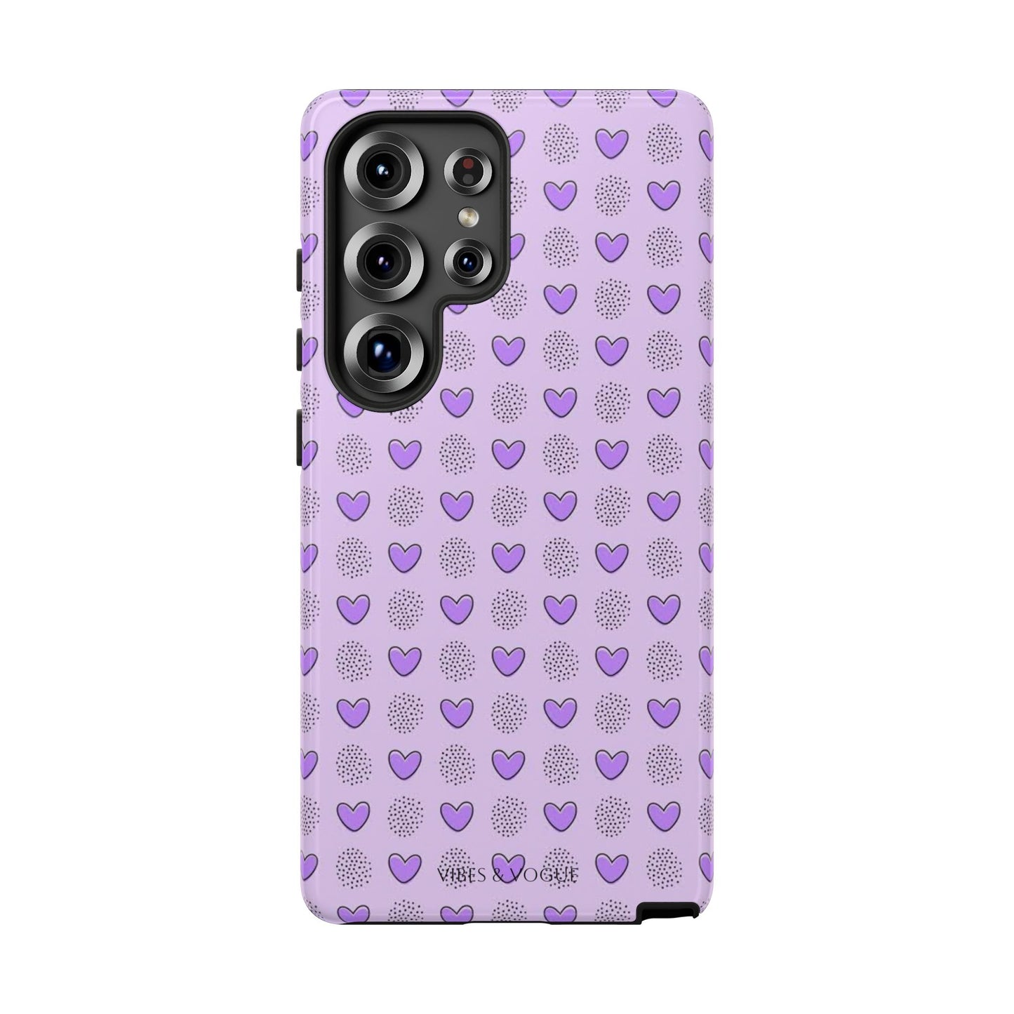 Purple Heart Pattern Phone Case - Tough Cases for a Stylish & Protective Vibe