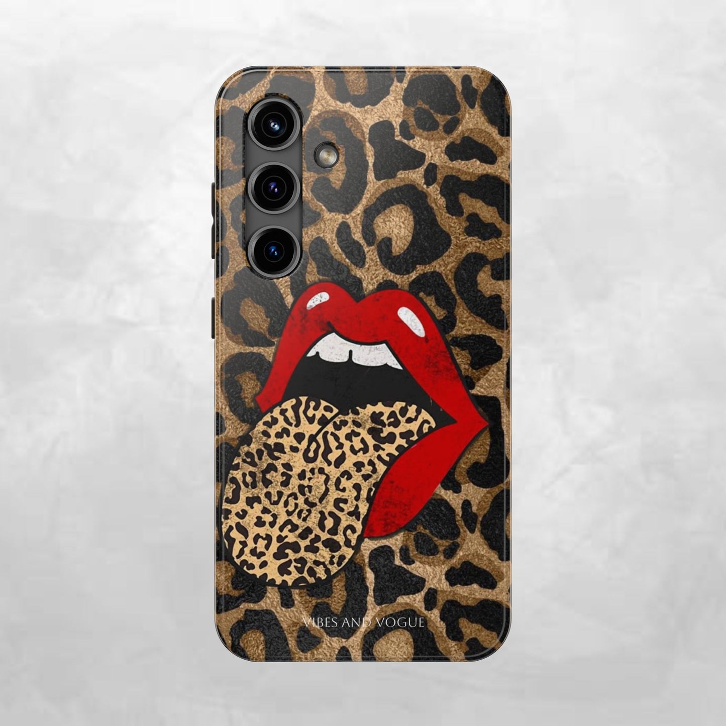 Leopard Lip Tough Phone Case — Bold Animal Print Phone Cover