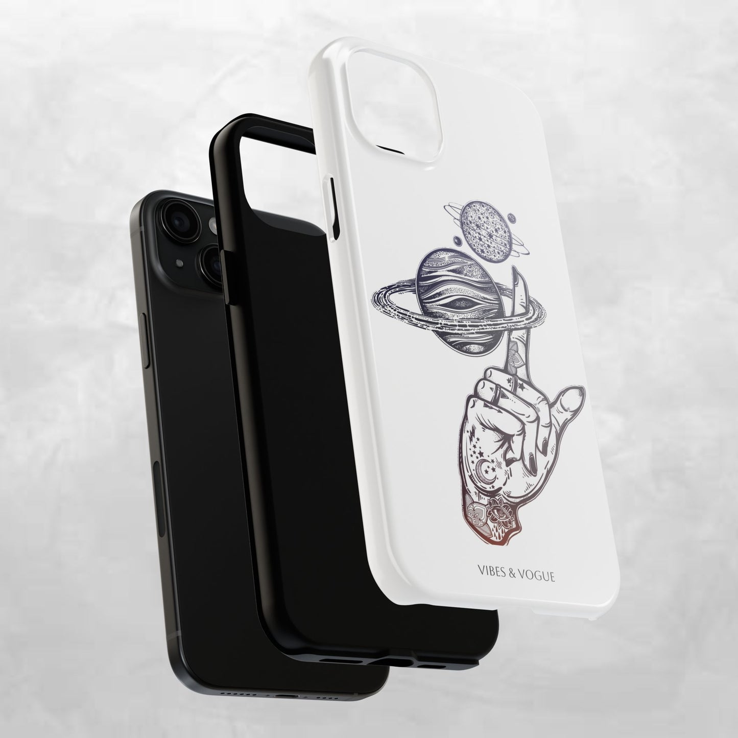 Cosmic Tattoo Phone Case, Unique Galaxy Cell Phone Cover, Gift for Astronomers, Trendy Space Phone Protector, Birthday and Holiday Gift