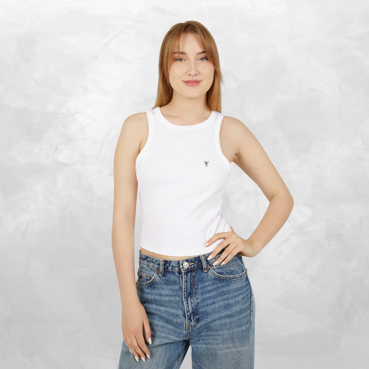 Women's Micro Rib Racer Tank Top - Effortless Everyday Style