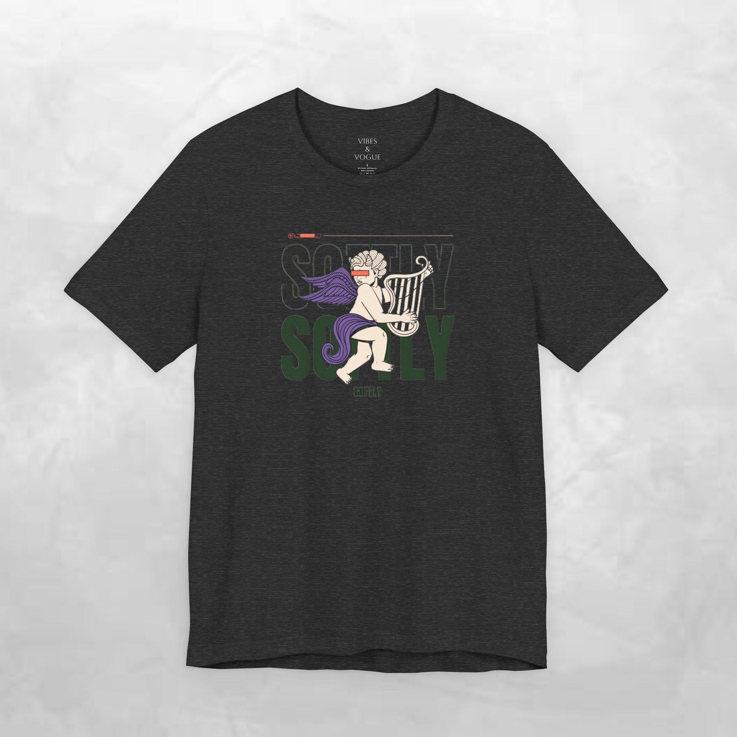 Unisex Short Sleeve Tee with Harp Design, Casual Tee, Gift for Music Lovers, Summer Wear, Concert Outfit, Friendship Tee