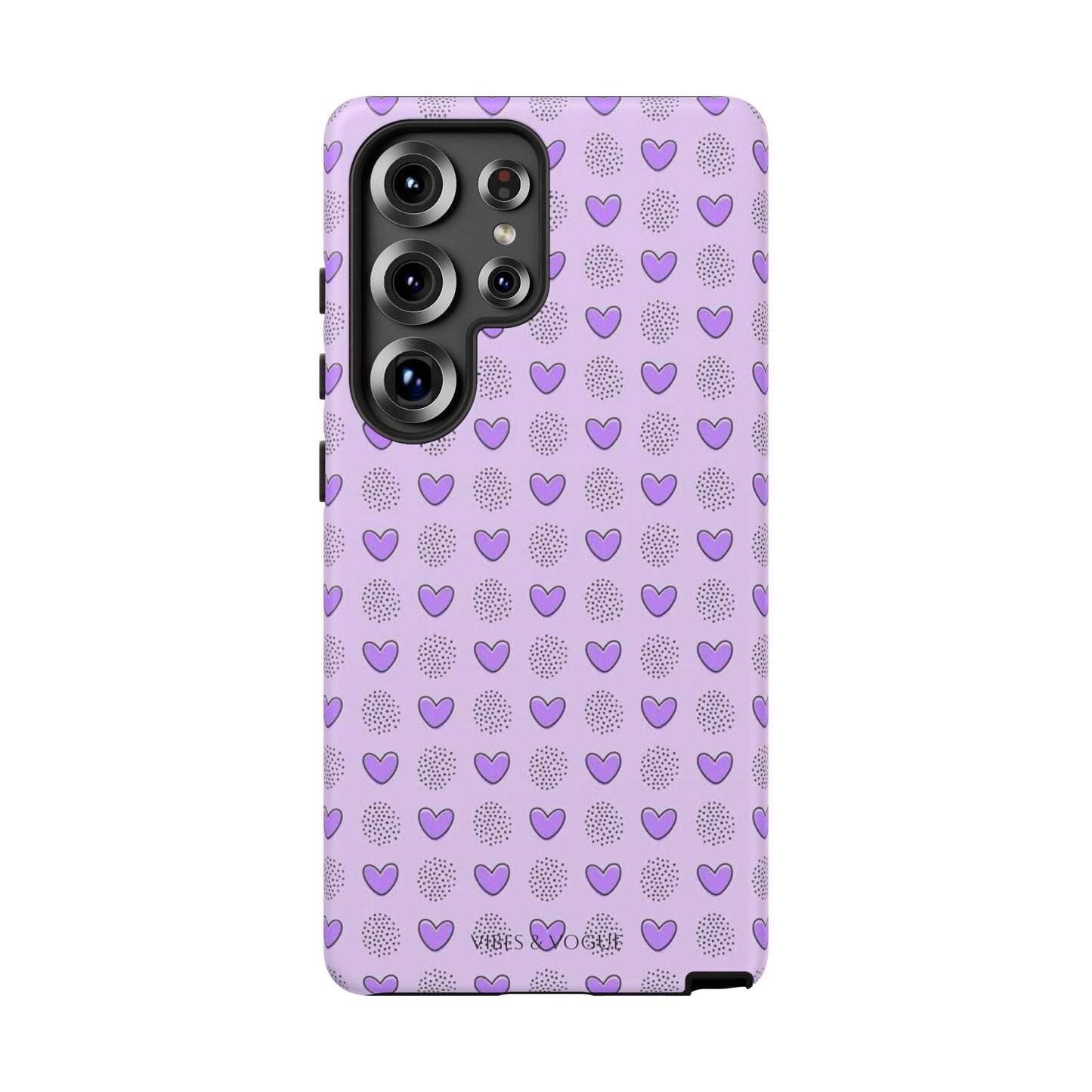 Purple Heart Pattern Phone Case - Tough Cases for a Stylish & Protective Vibe
