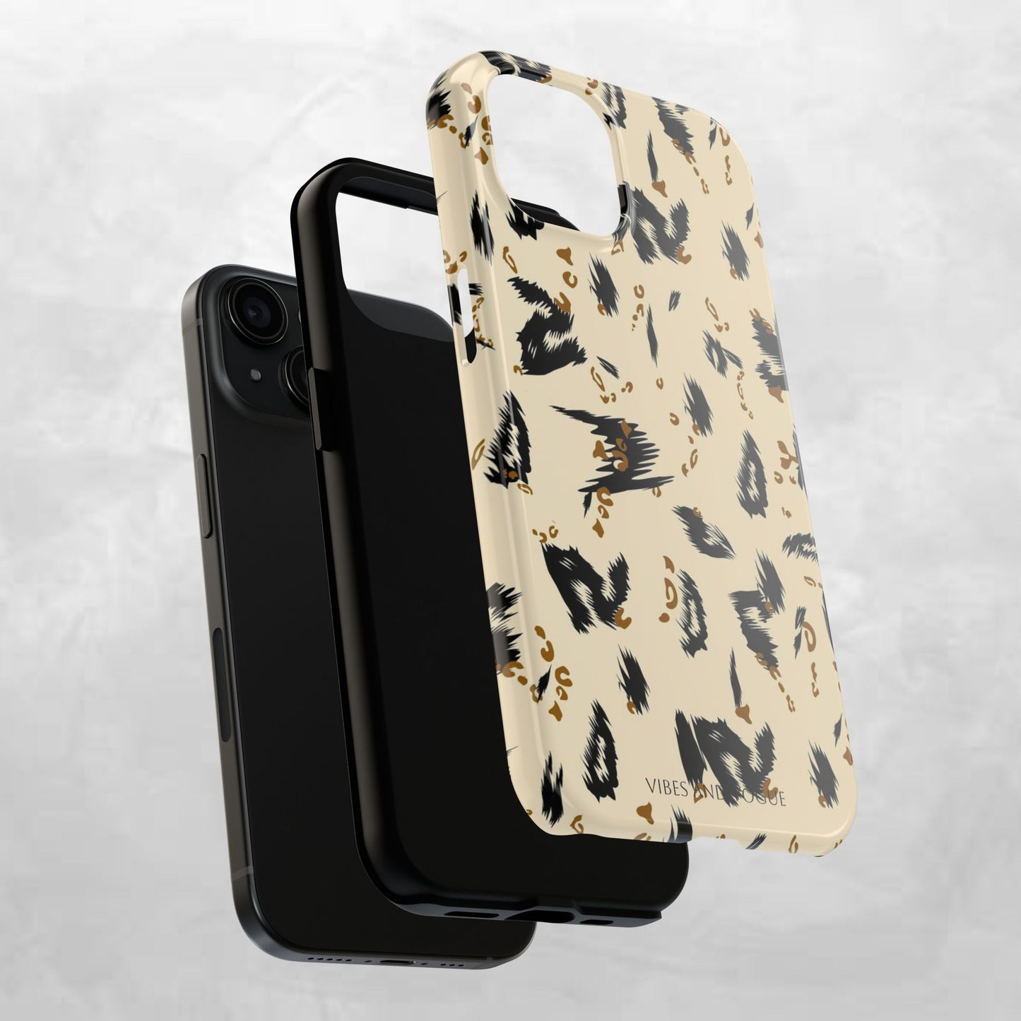 Leopard Splash Tough Phone Case — Protective Animal Print iPhone Cover