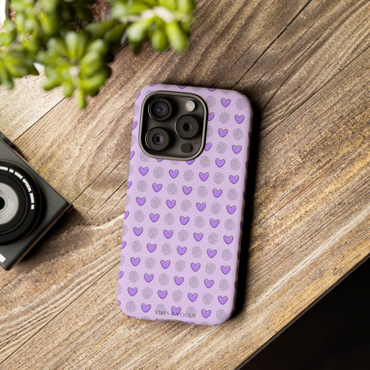 Purple Heart Pattern Phone Case - Tough Cases for a Stylish & Protective Vibe