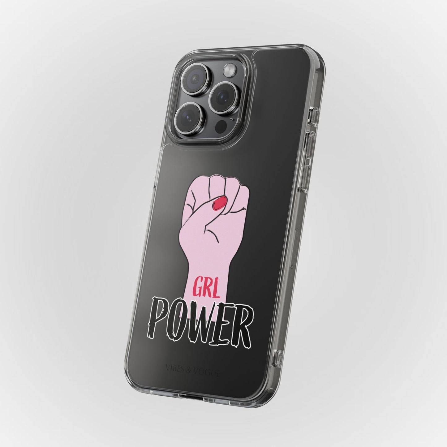 Empowering Clear Phone Case - 'GRL POWER' Design