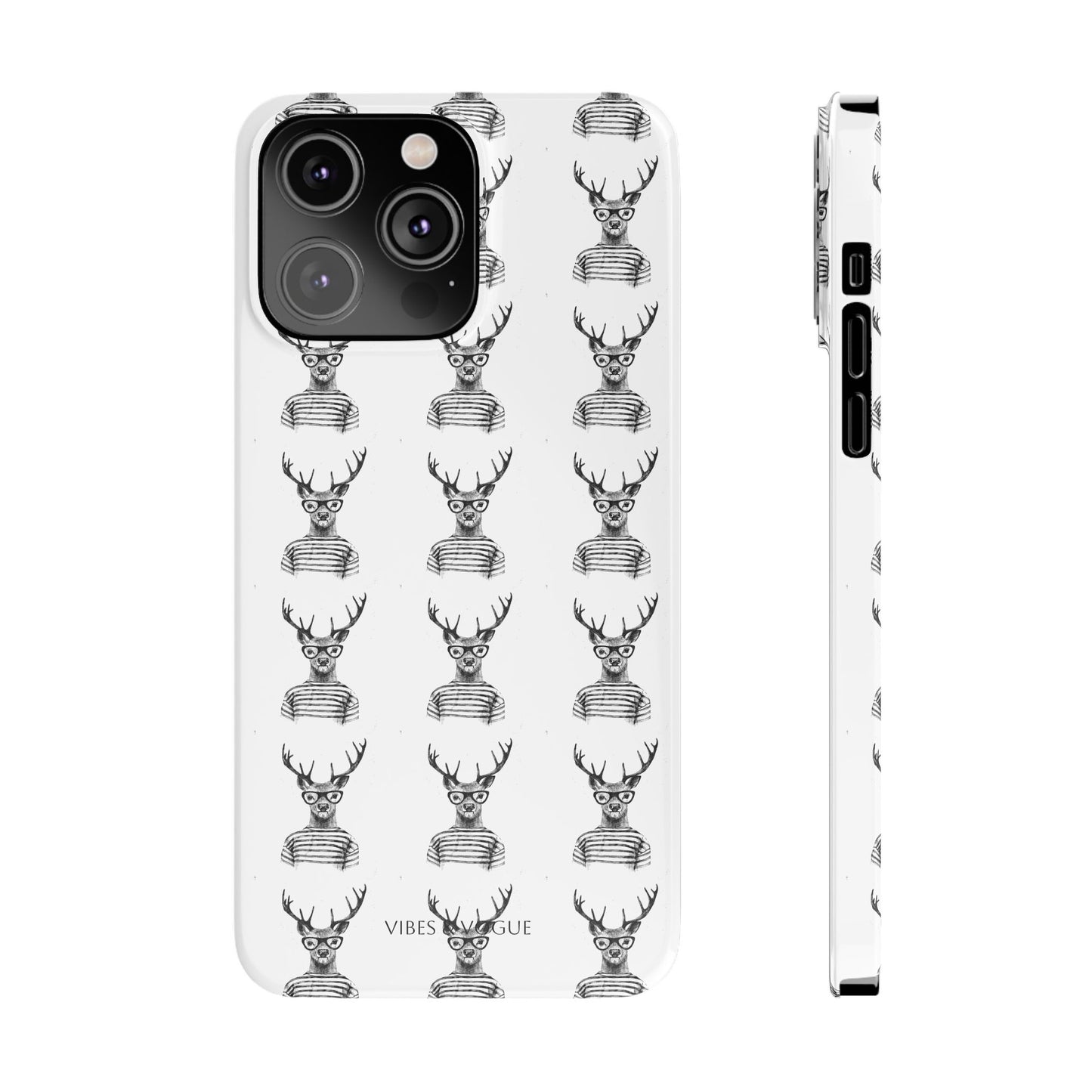 Stylish Slim Phone Case with Cool Stag Design