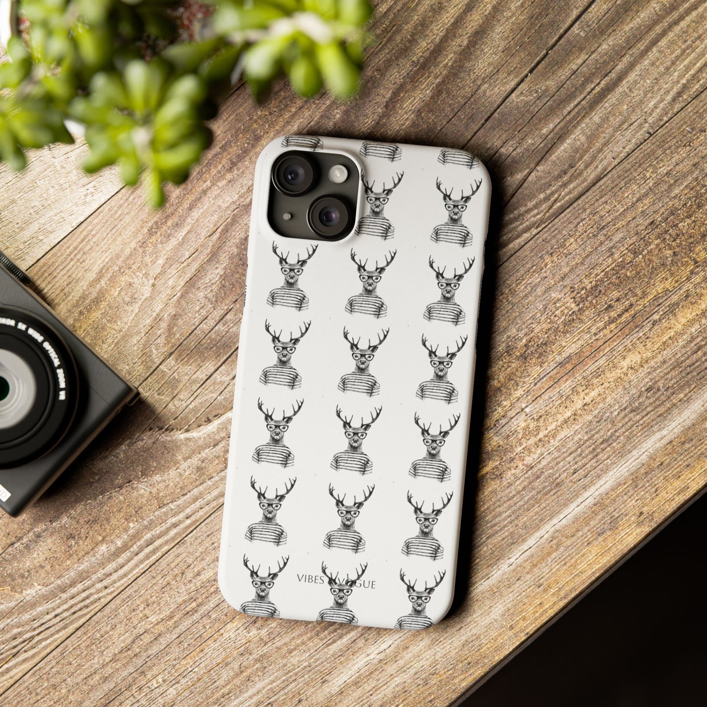 Stylish Slim Phone Case with Cool Stag Design