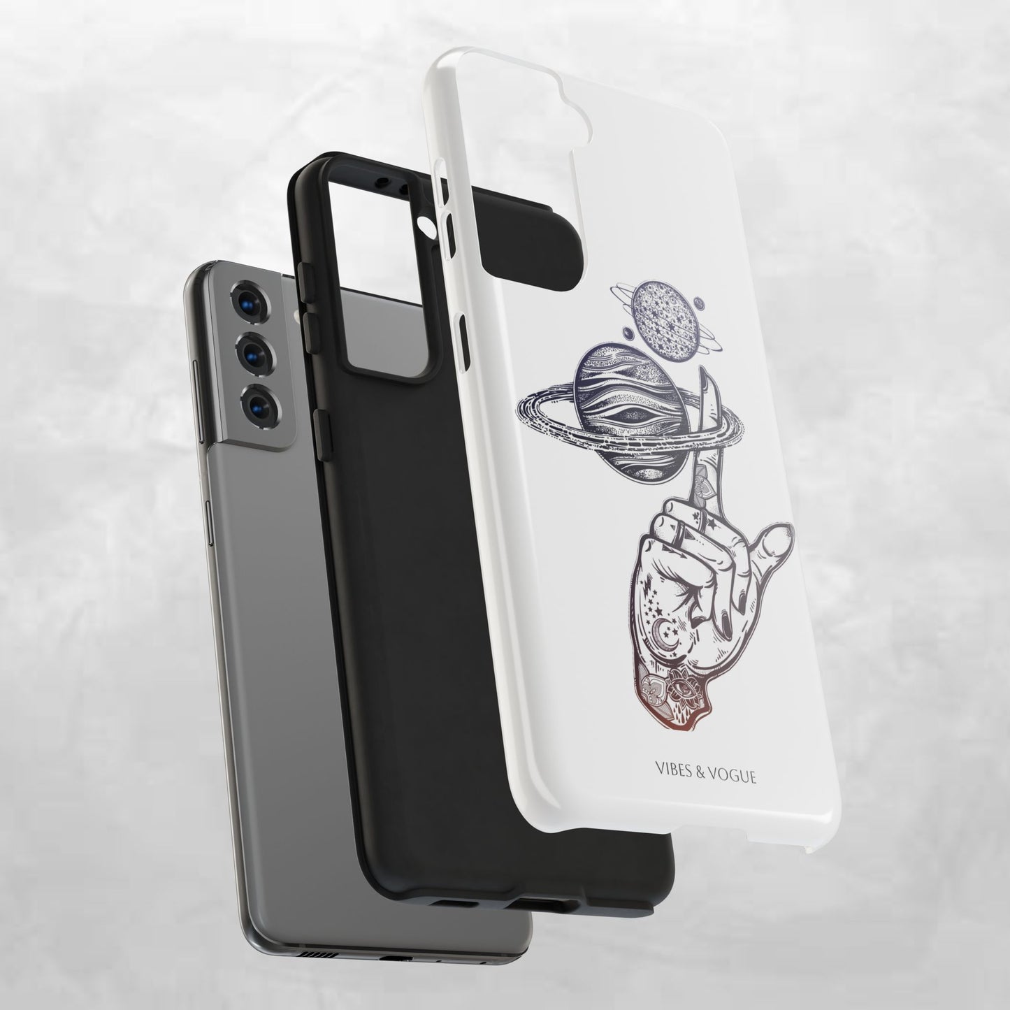 Cosmic Tattoo Phone Case, Unique Galaxy Cell Phone Cover, Gift for Astronomers, Trendy Space Phone Protector, Birthday and Holiday Gift