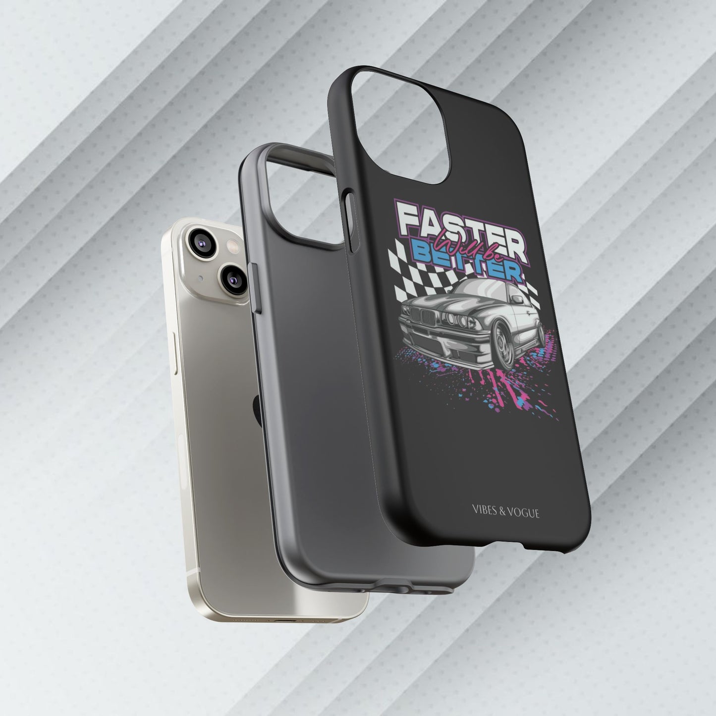 Racing Phone Case - 'Faster Is Better' Design for Car Enthusiasts