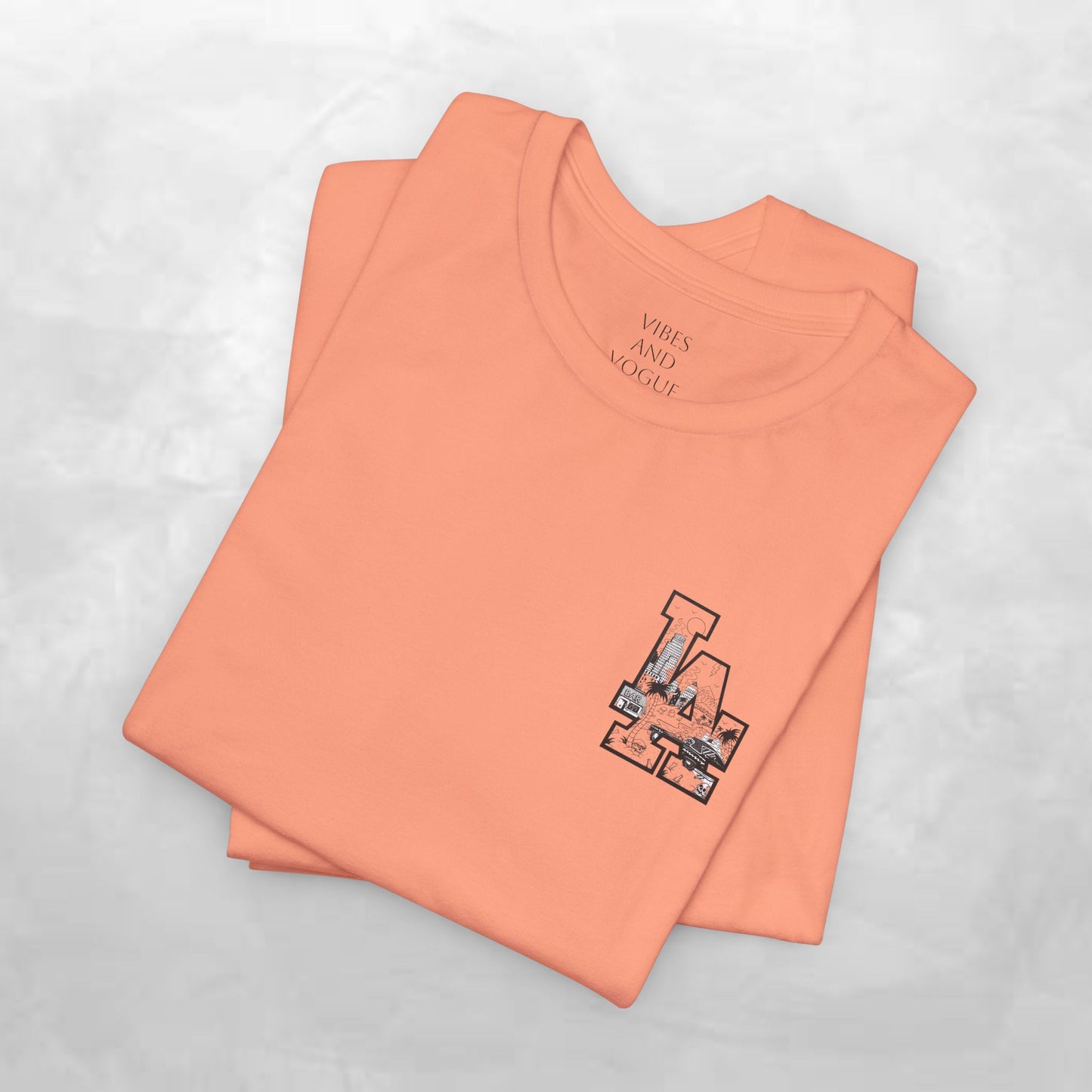 Minimalist Cityscape Pocket Tee — Small Black Line Art Chest Print