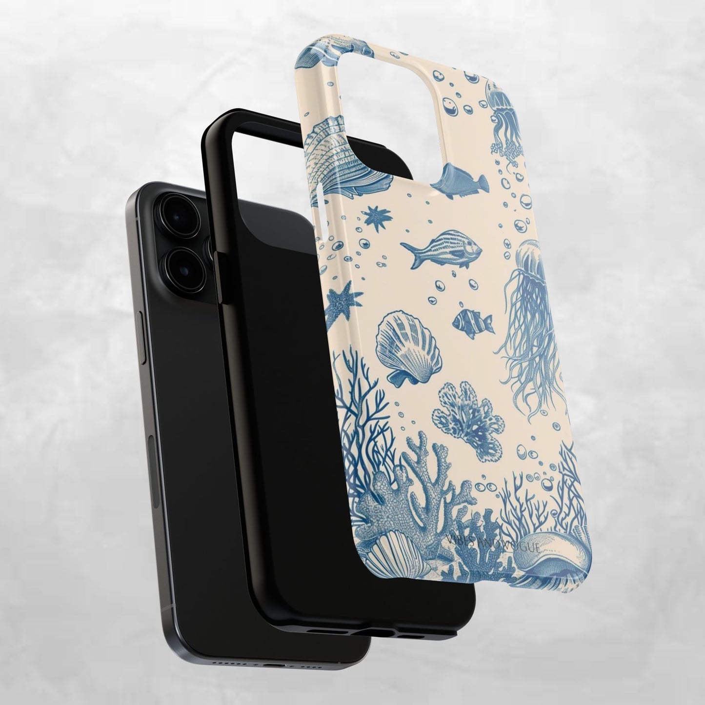 Ocean Blue Marine Pattern Tough Phone Case