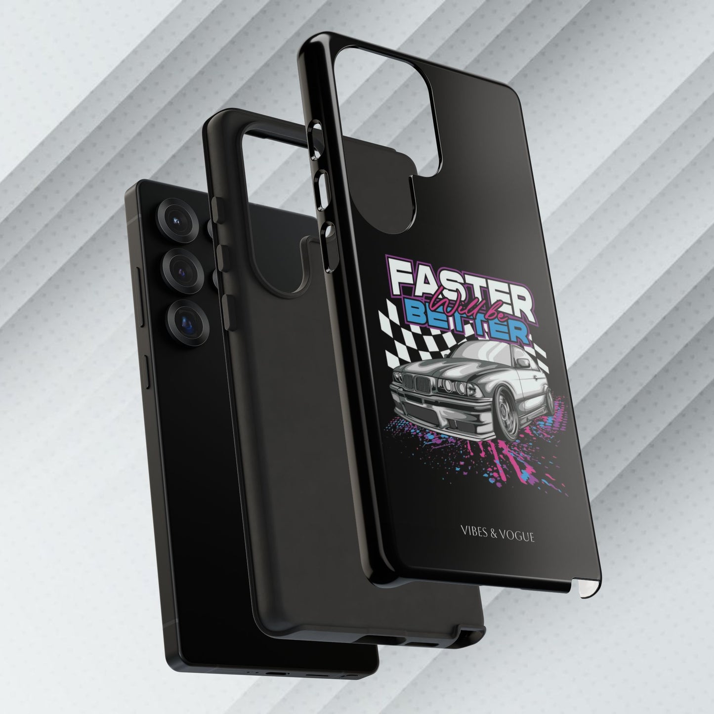 Racing Phone Case - 'Faster Is Better' Design for Car Enthusiasts