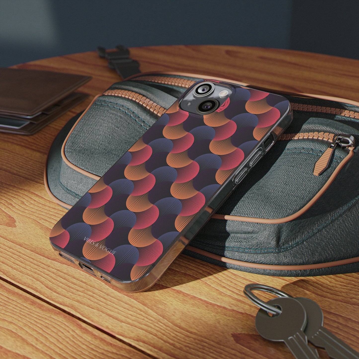 Colorful Retro Wave Clear Silicone Phone Case