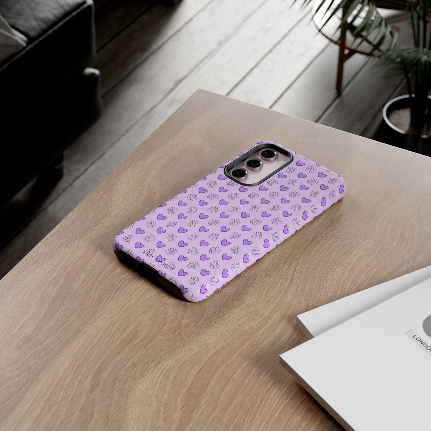 Purple Heart Pattern Phone Case - Tough Cases for a Stylish & Protective Vibe