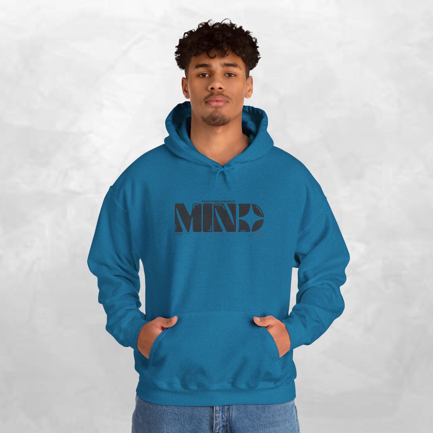 Mind Logo Hoodie — Minimalist Black Typography Pullover