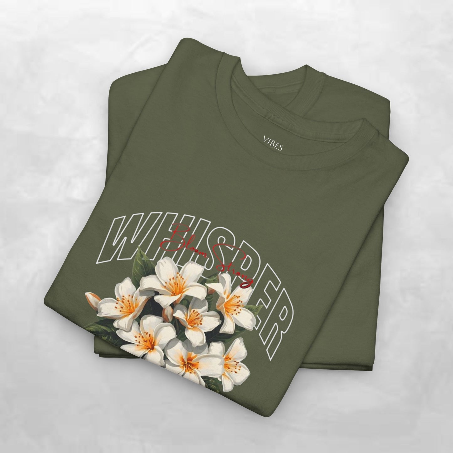Floral "Whisper Flower" Graphic Tee — Vintage Plumeria Blossom Shirt