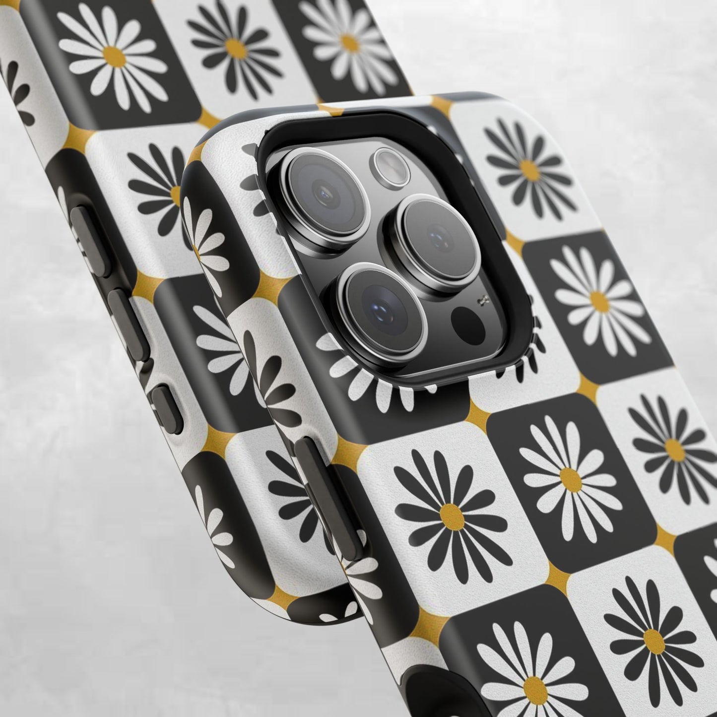 Retro Daisy Magnetic Tough Case - Stylish Protection for Your Phone