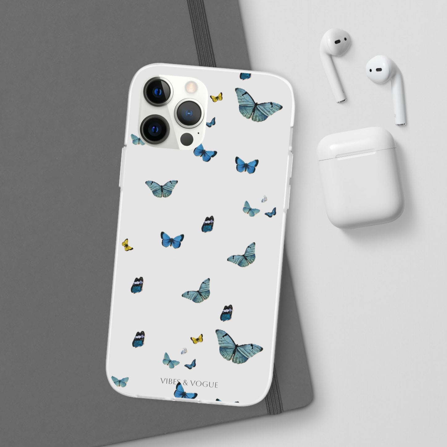 Butterfly Vibes Phone Case, Flexible Phone Cover, Elegant Phone Accessory, Gift for Nature Lovers, Spring Decor, Eco-Friendly Case