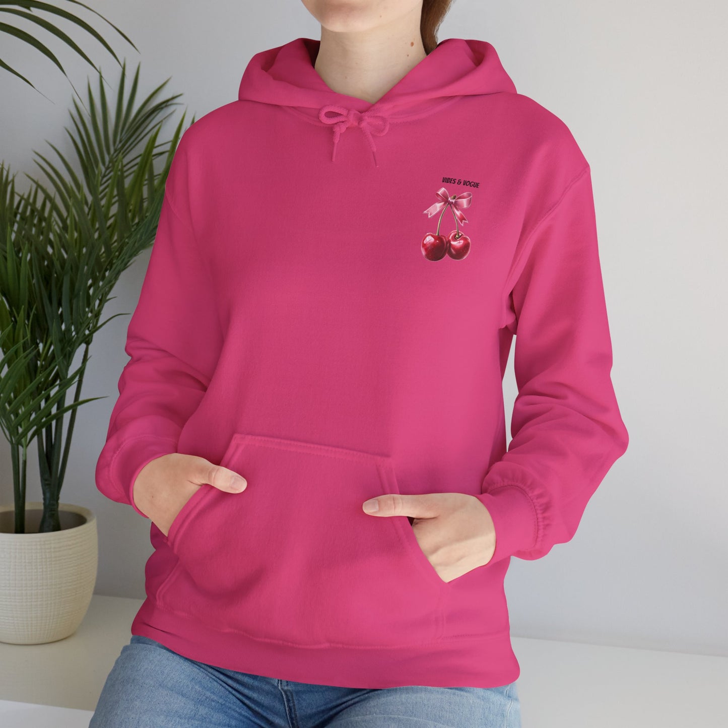 Cherry Bow Unisex Hoodie - Sweet, Cozy Style for Spring, Casual Wear, Gift for Birthdays, Summer Fun, Festival Fashion