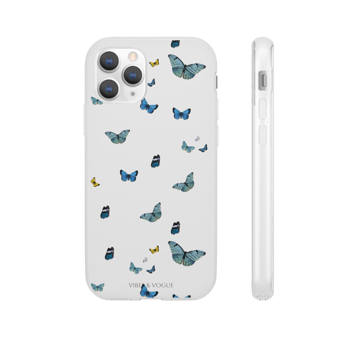 Butterfly Vibes Phone Case, Flexible Phone Cover, Elegant Phone Accessory, Gift for Nature Lovers, Spring Decor, Eco-Friendly Case