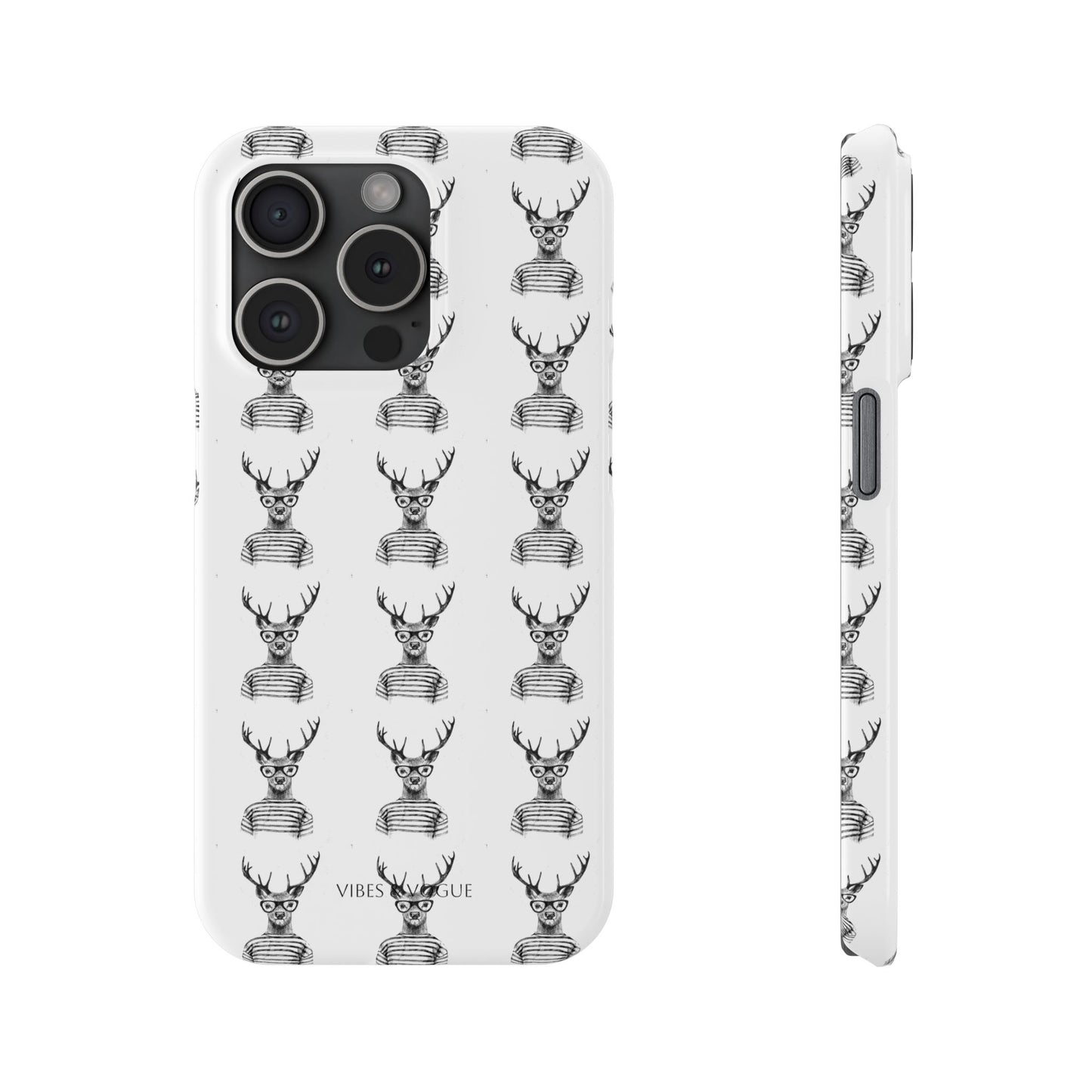 Stylish Slim Phone Case with Cool Stag Design