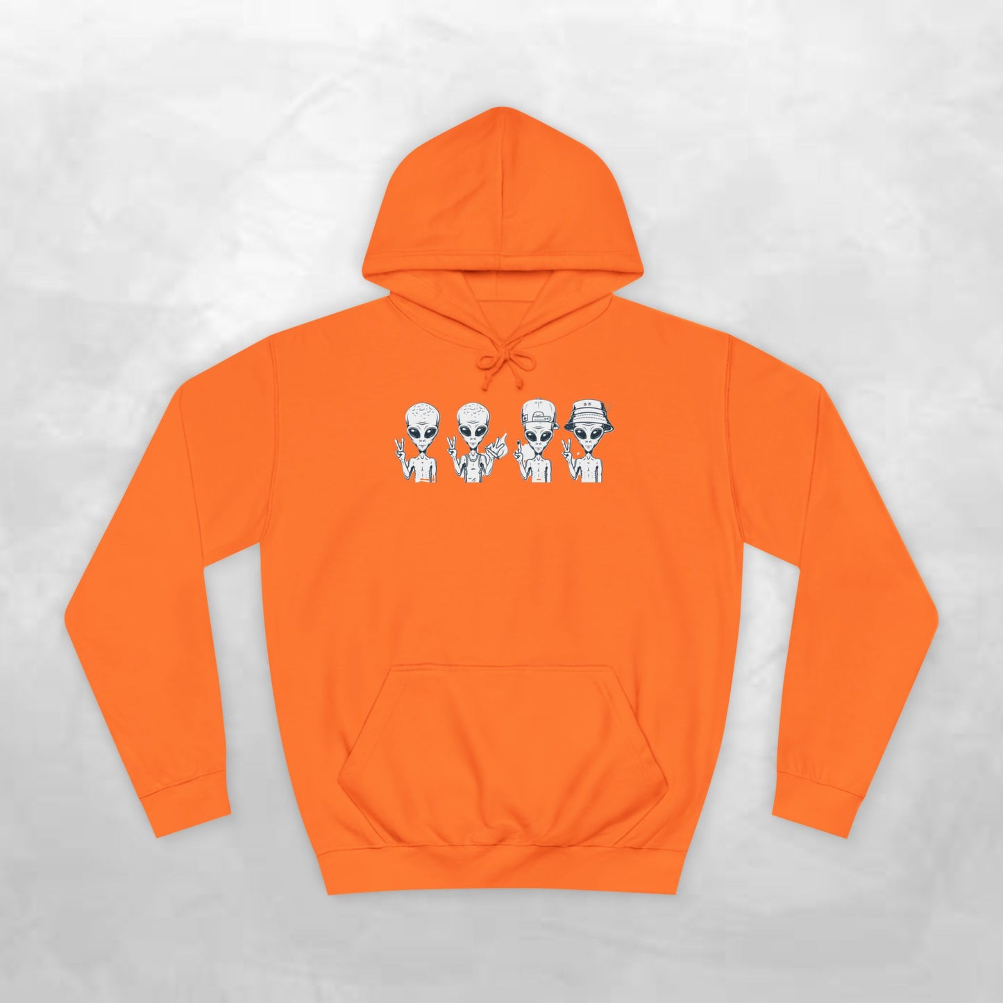 Retro Alien College Hoodie - Unisex Warm Sweatshirt for Campus Style