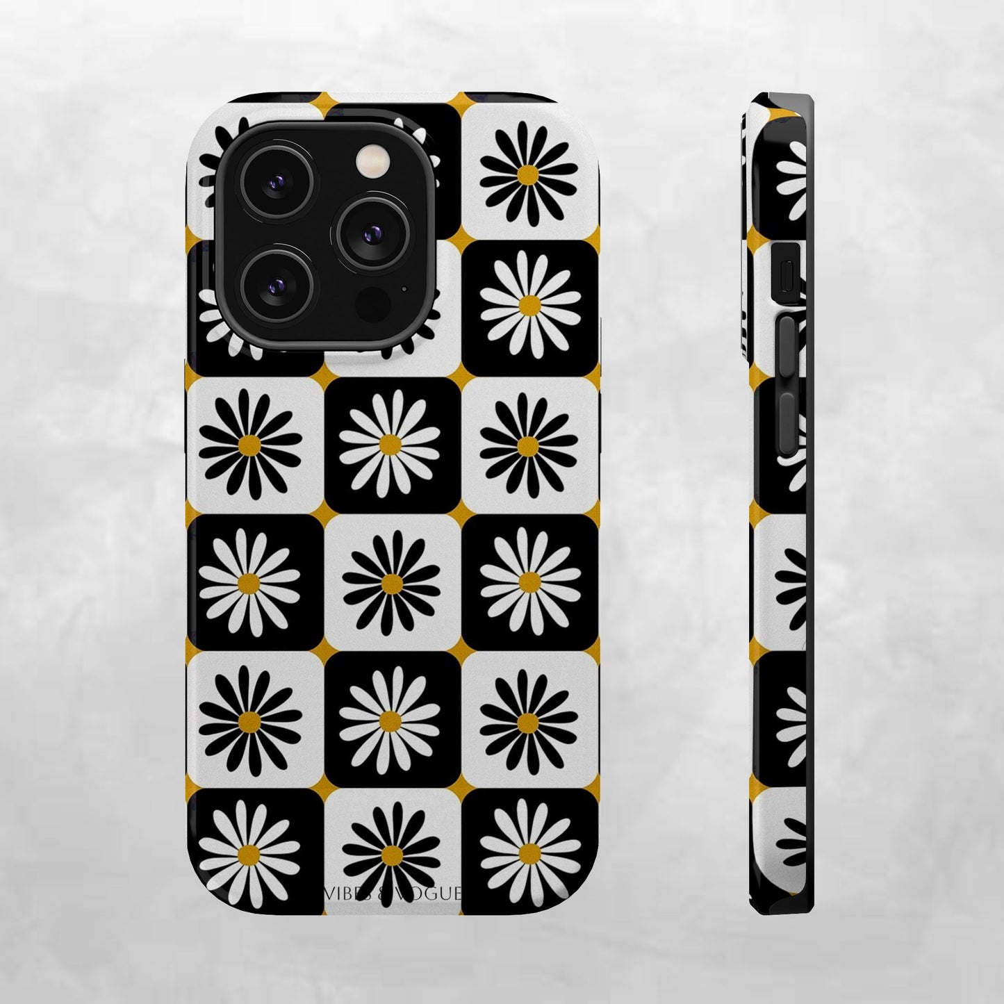 Retro Daisy Magnetic Tough Case - Stylish Protection for Your Phone